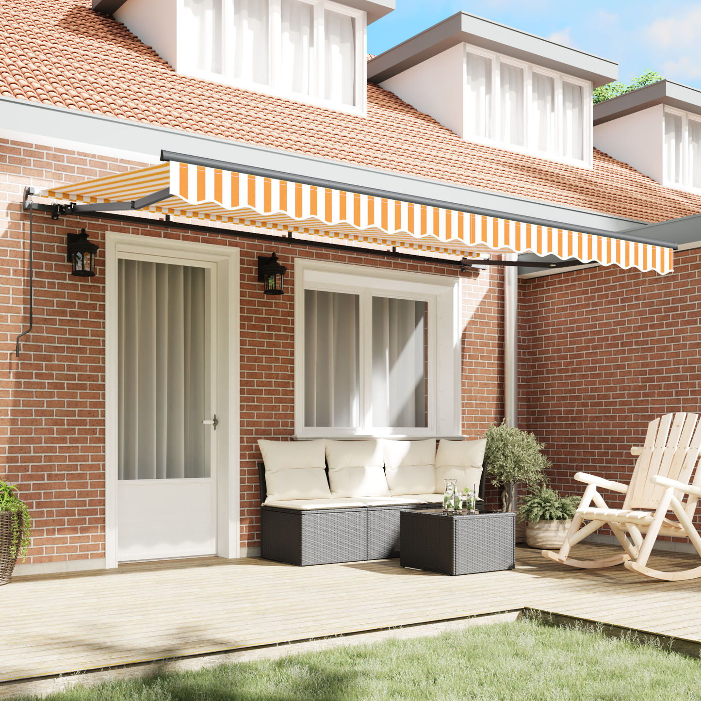 Retractable Awning Yellow 400 x 200 cm Fabric