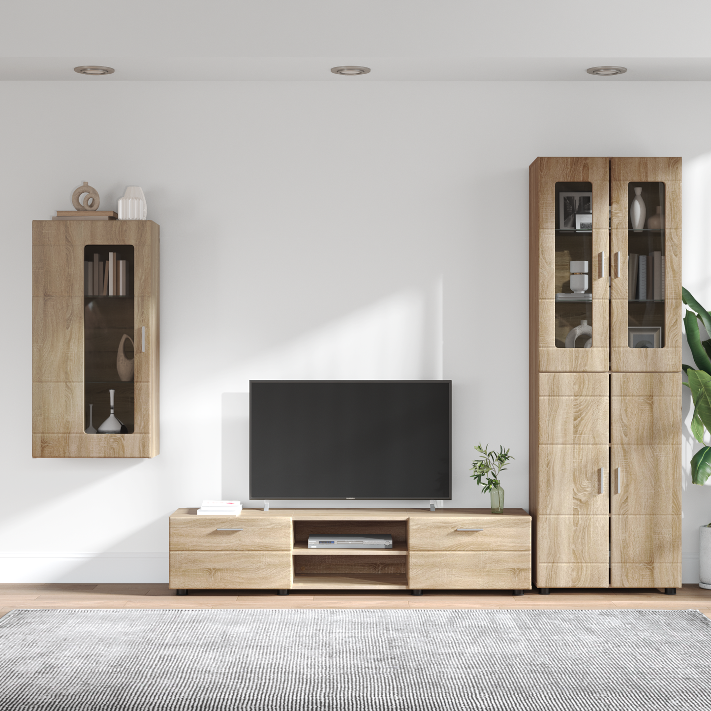 TV Cabinet Set FLORIN 3 pcs Sonoma Oak Engineered Wood