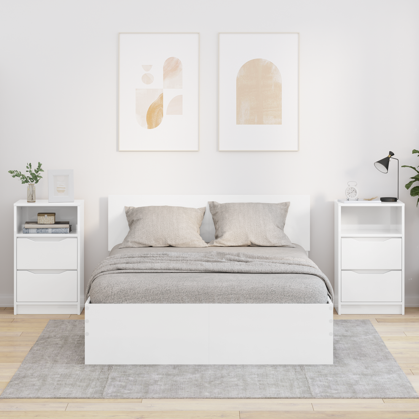 Bedside Tables 2 pcs High Gloss White 40 x 30 x 467 cm