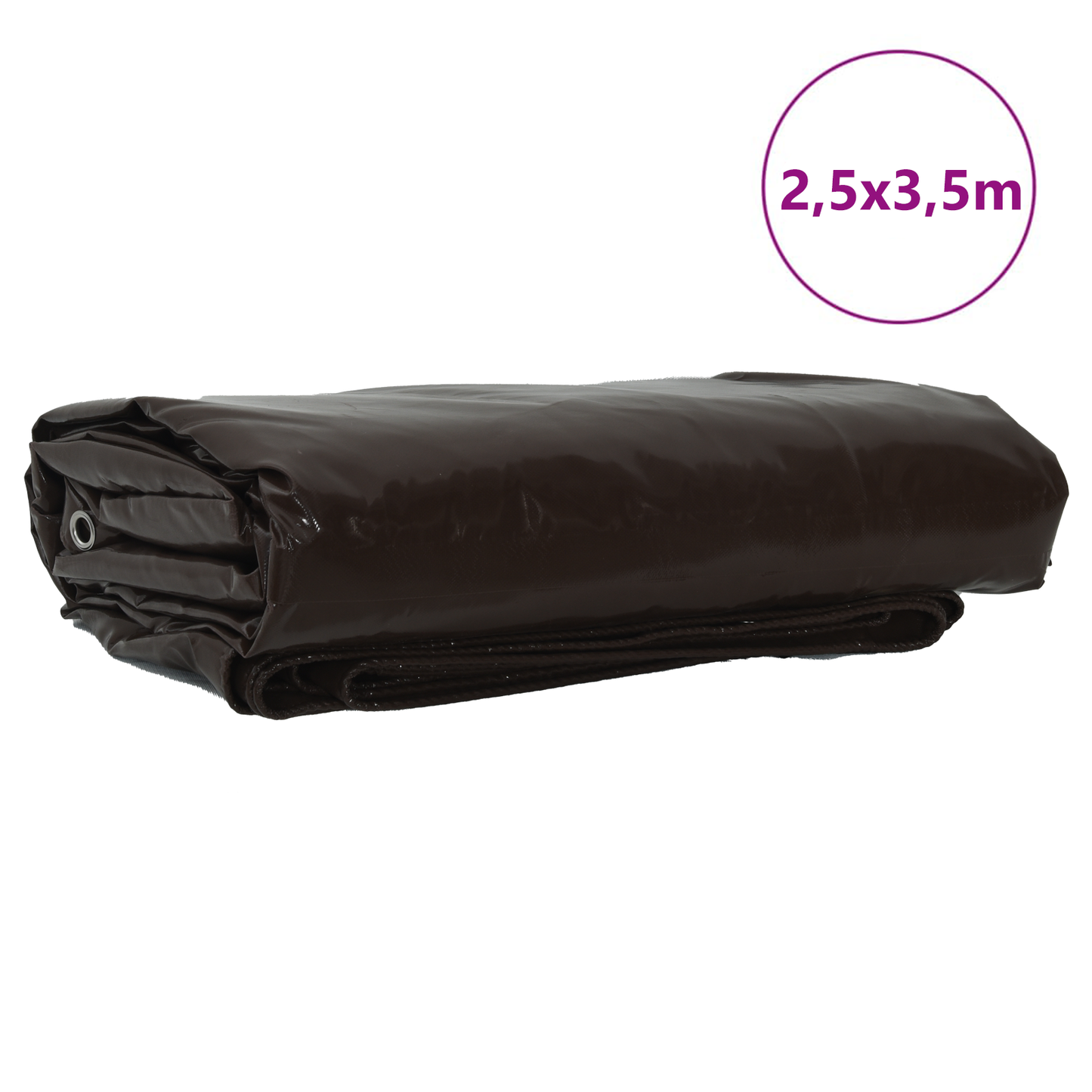 Tarpaulin 650g / m² Brown 2.5 x 3.5 m Canvas with PVC Coating