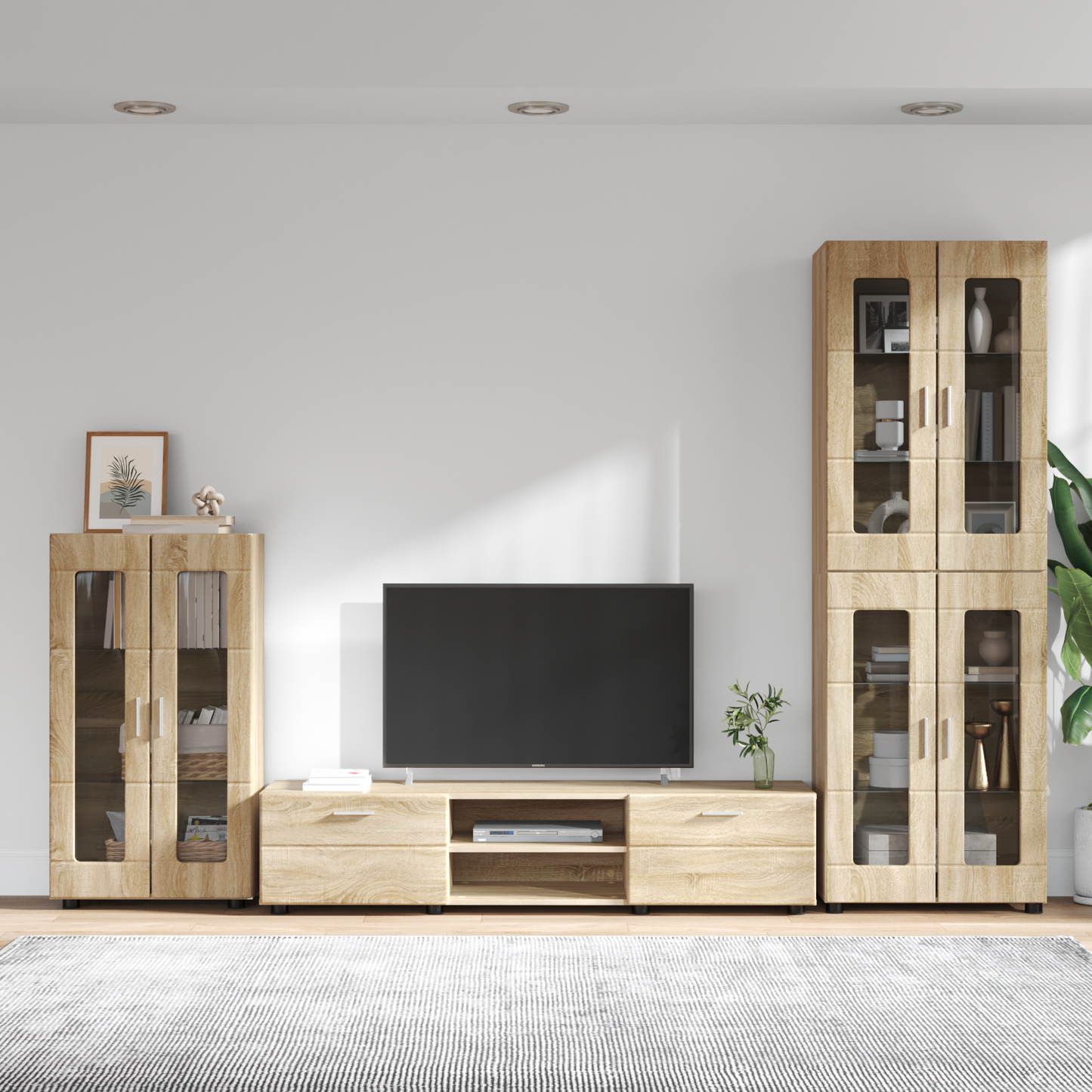 TV Cabinet Set FLORIN 3 pcs Sonoma Oak Engineered Wood