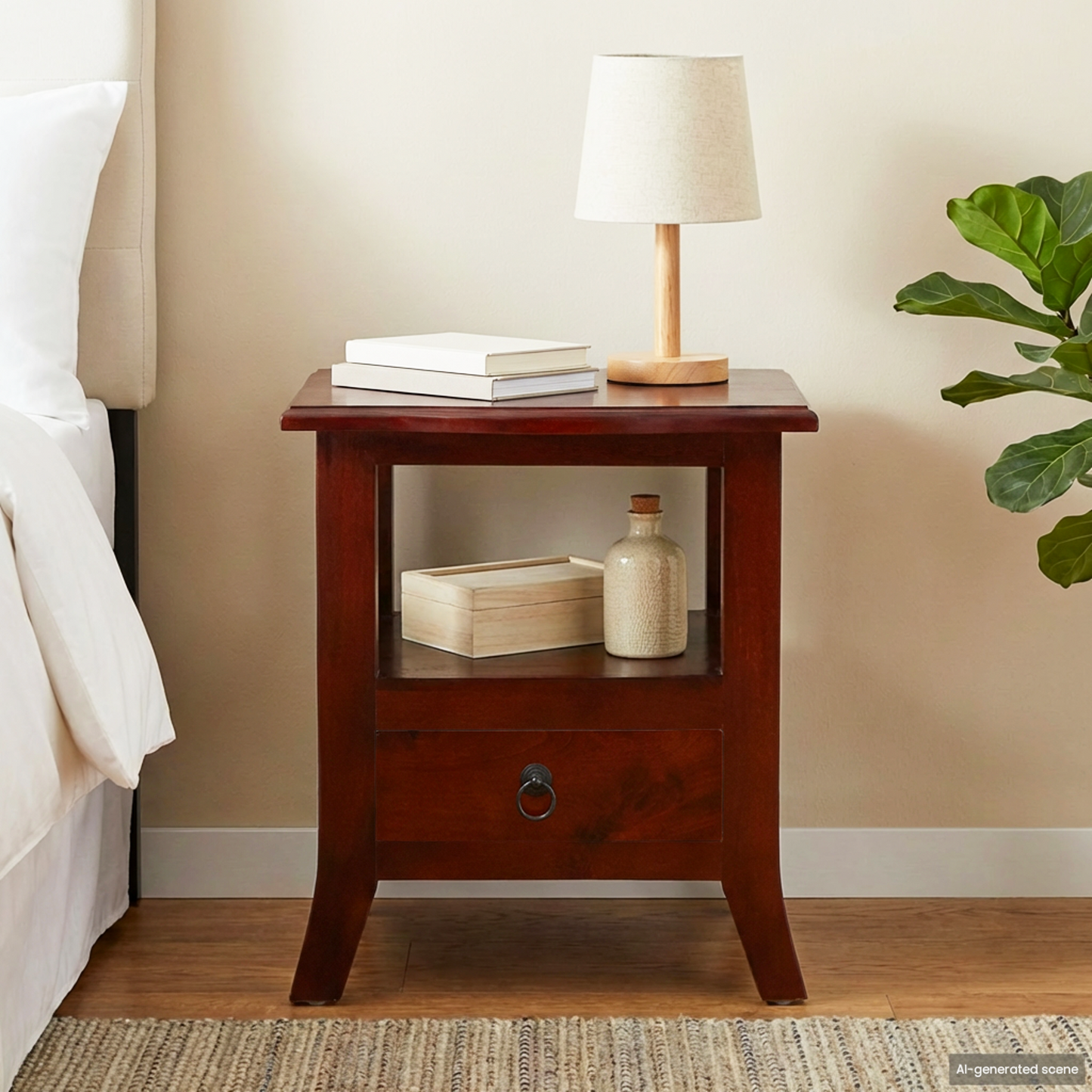 Bedside Cabinet Brown 40 x 40 x 45,5 cm Solid Mahogany Wood