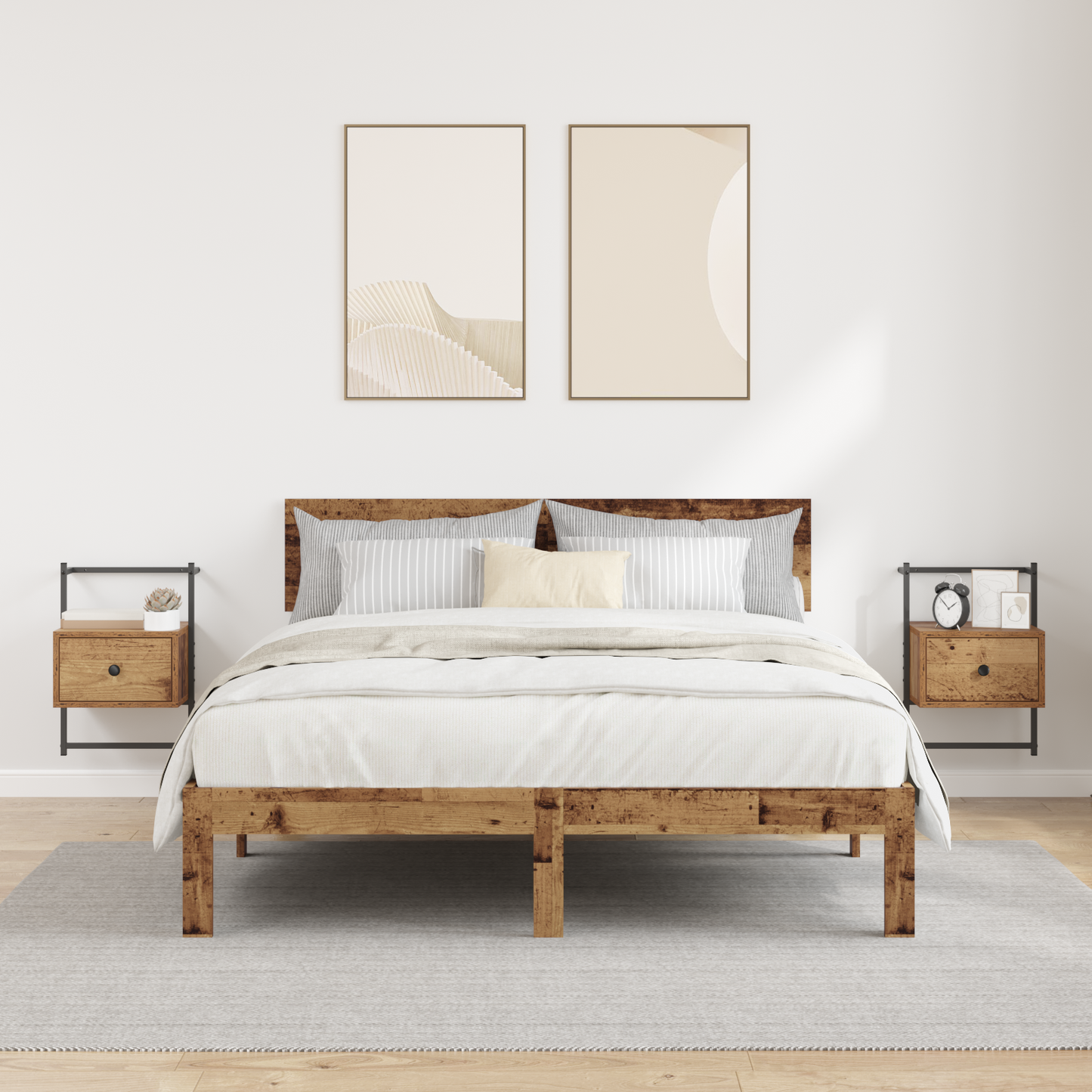 Bedside Cabinet 2 pcs Old Wood 35 x 30 x 51 cm Engineered Wood
