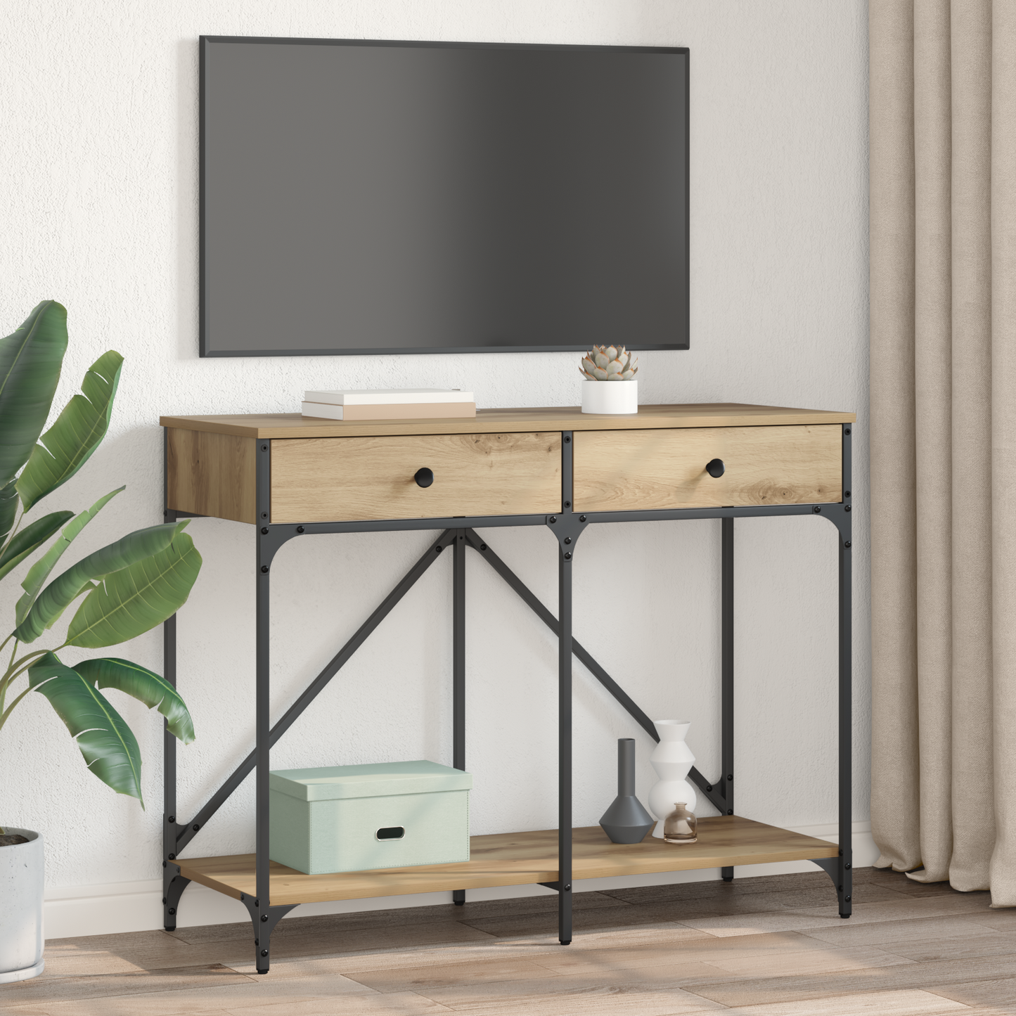 Console Table Artisan Oak 100 x 39 x 78.5 cm Engineered Wood