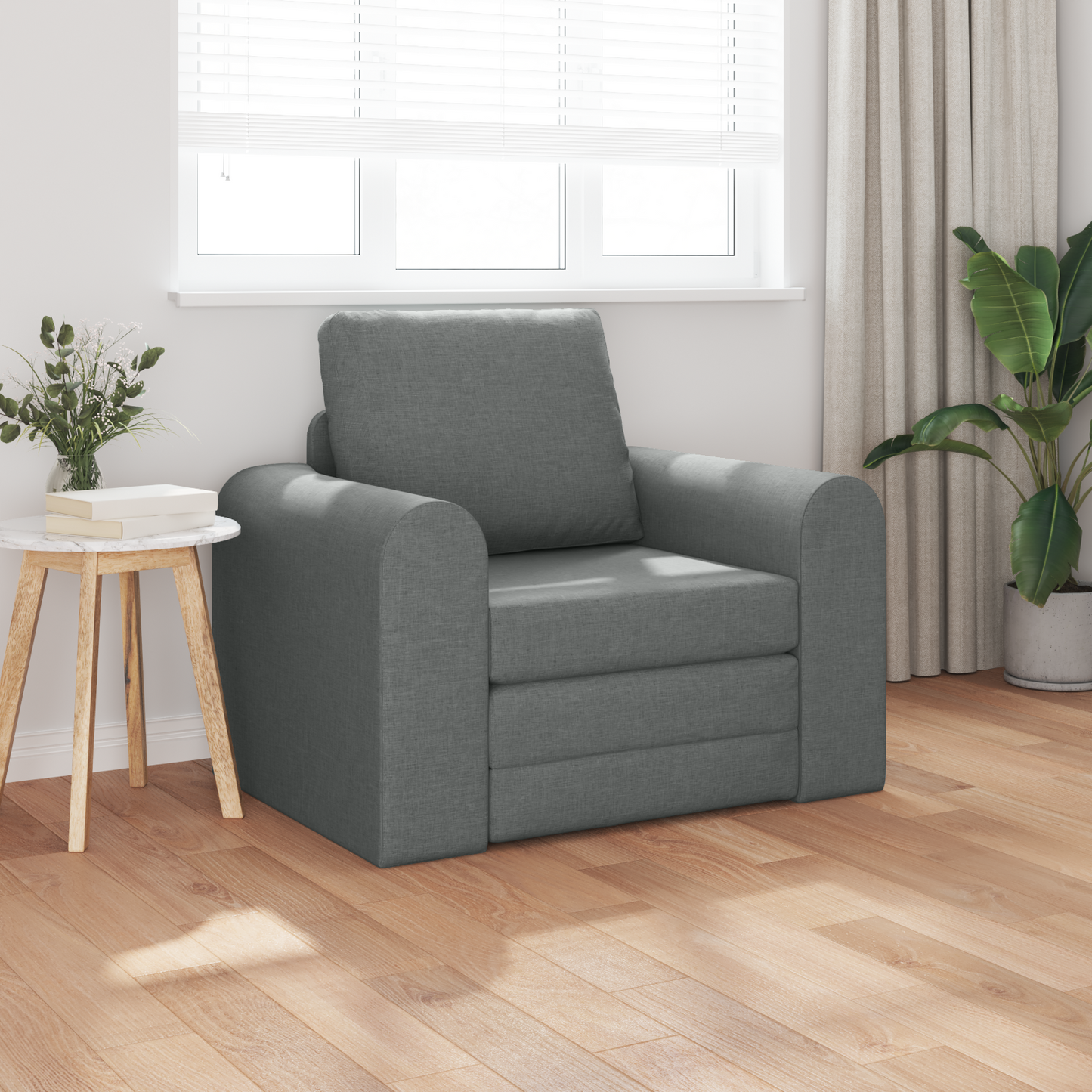 Folding Sofa Bed Dark Grey 98 x 71 x 83 cm Fabric