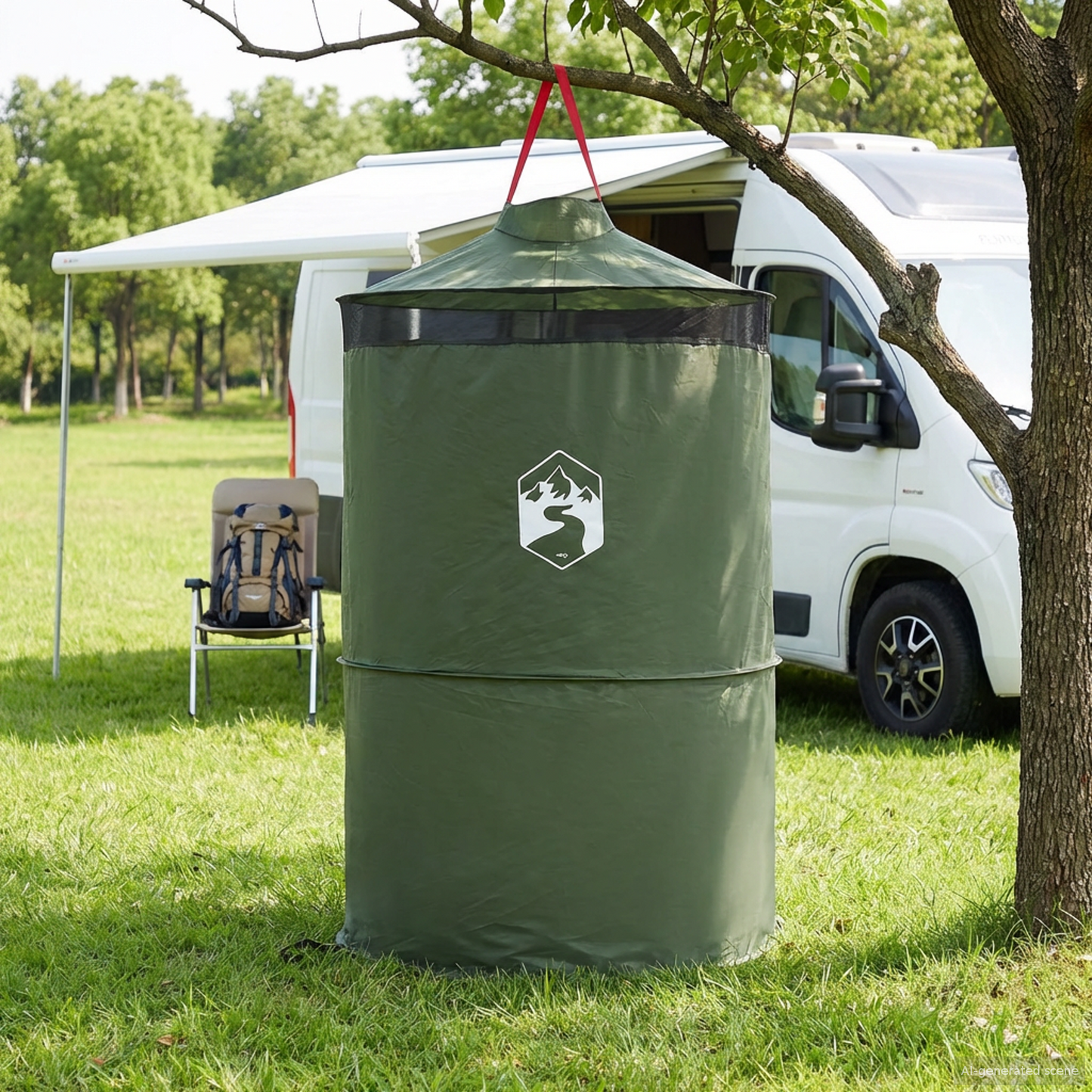 Pop-up Toilet Tent with Hanging Rope Green 97 x 126 cm