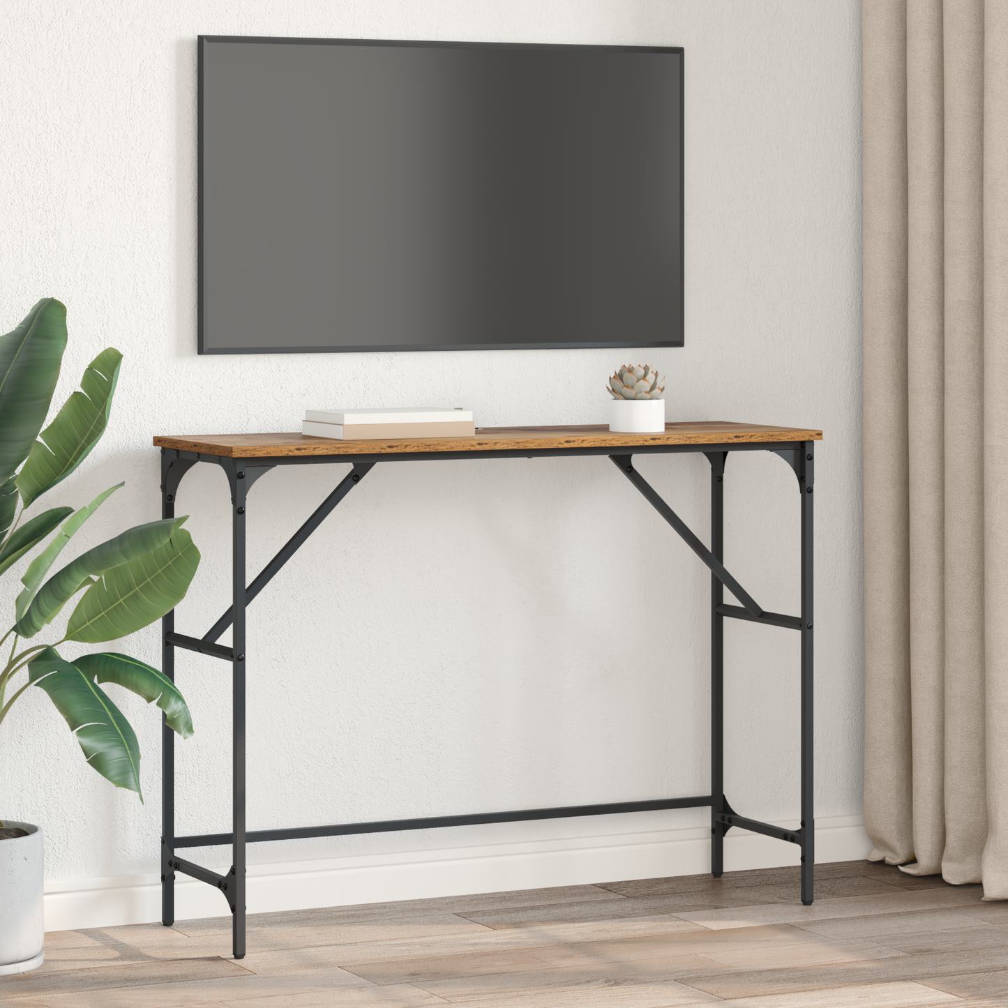 Console Table Old Wood 100 x 32 x 75 cm Engineered Wood