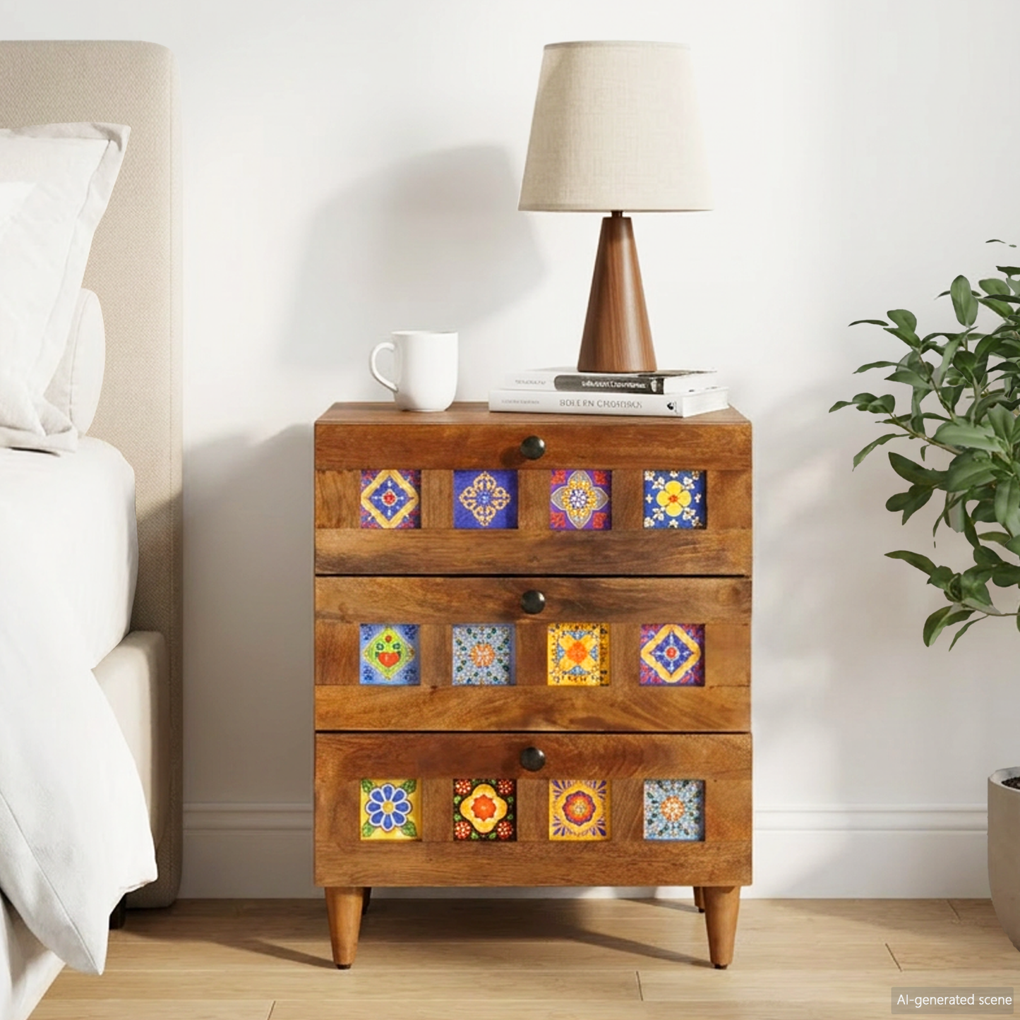 Bedside Cabinet Brown 50 x 33 x 62 cm Solid Mango Wood