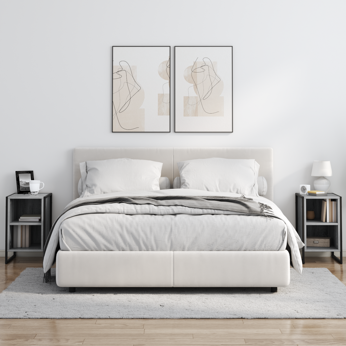 Bedside Table 2 pcs Grey Sonoma 39.5 x 30 x 50 cm