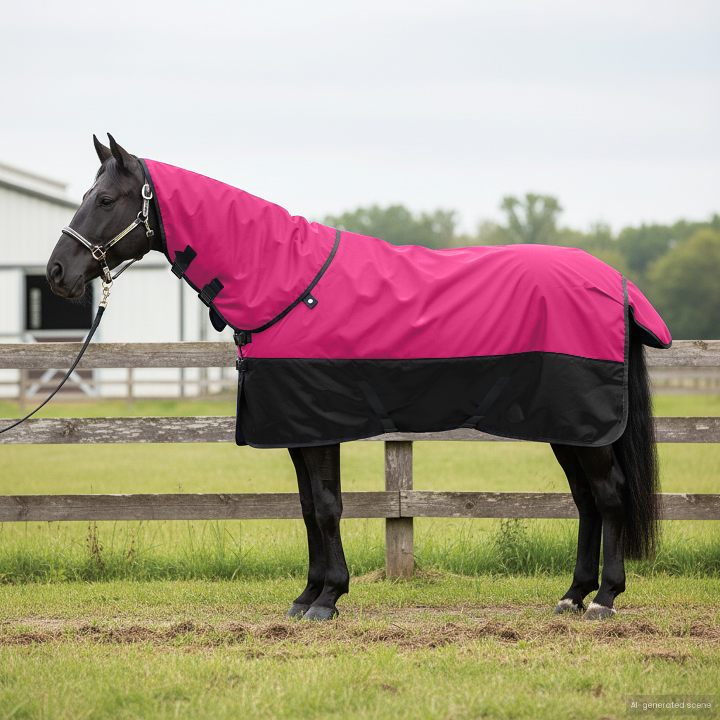 Horse Blanket Pink and Black 85 cm Polyester