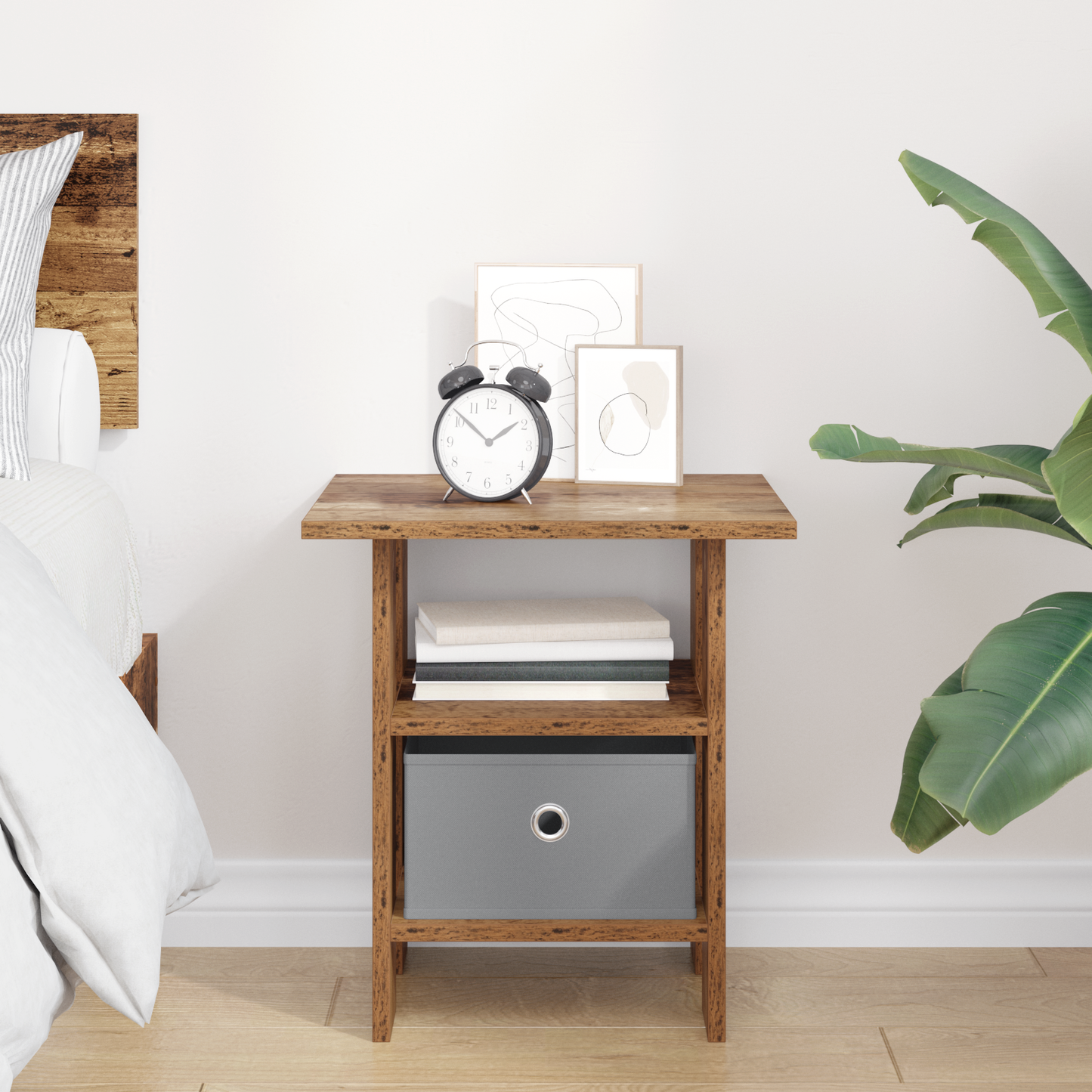 Bedside Table Old Wood 41 x 40 x 45 cm Engineered Wood