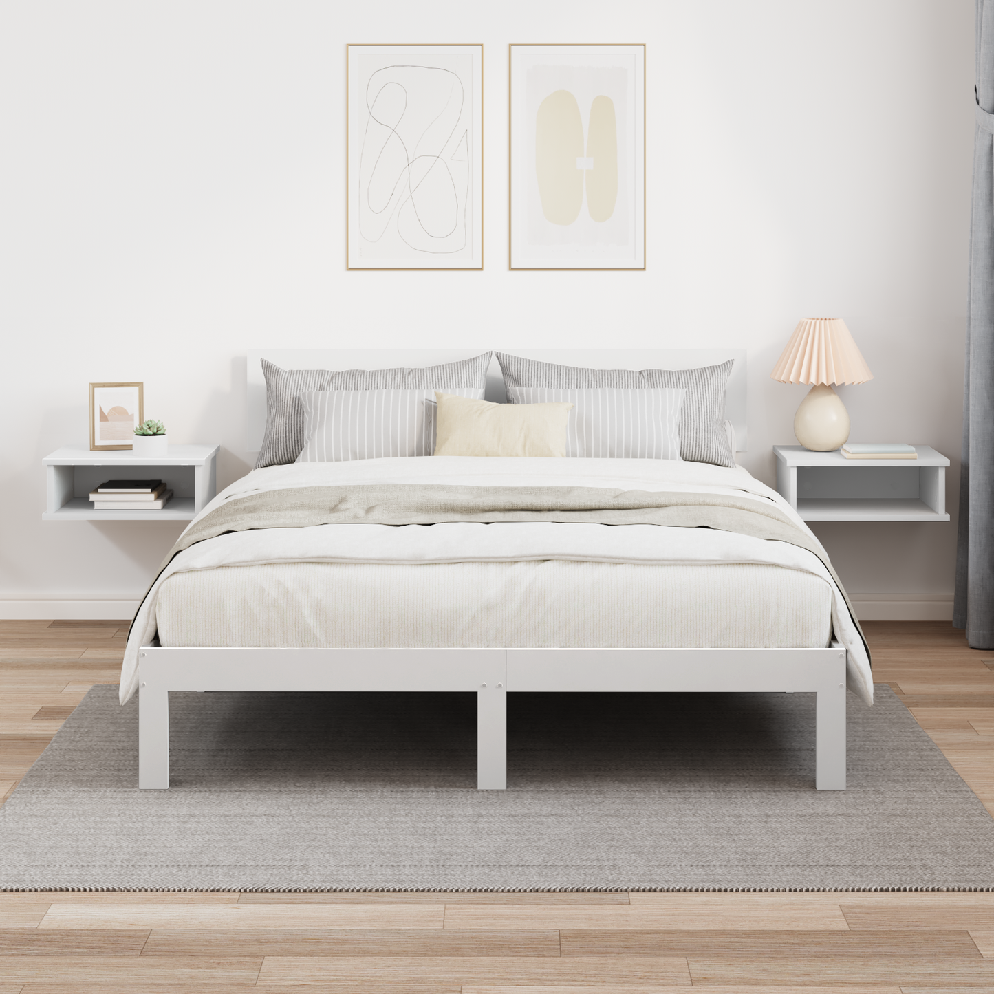 Bedside Table 2 pcs White 40 x 31 x 15 cm Engineered Wood