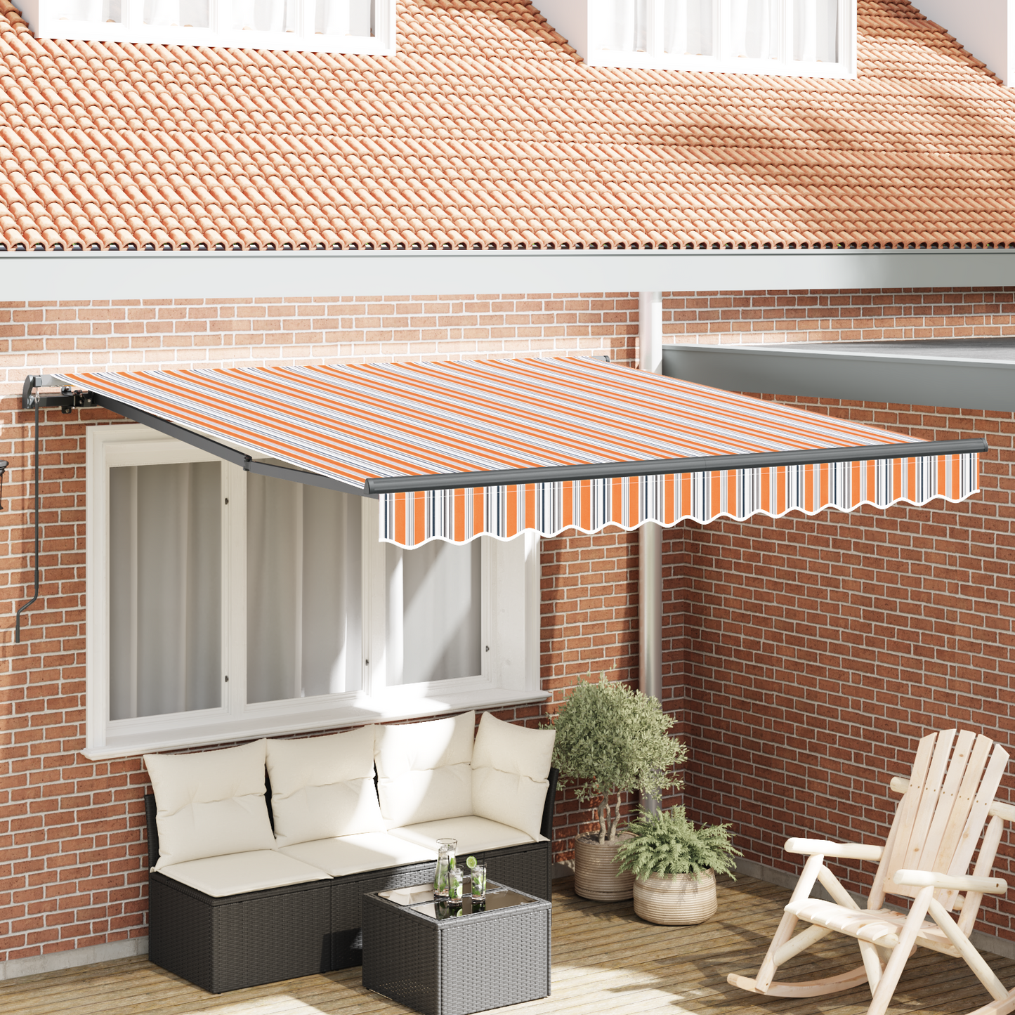 Retractable Awning Multicolour 300 x 250 cm