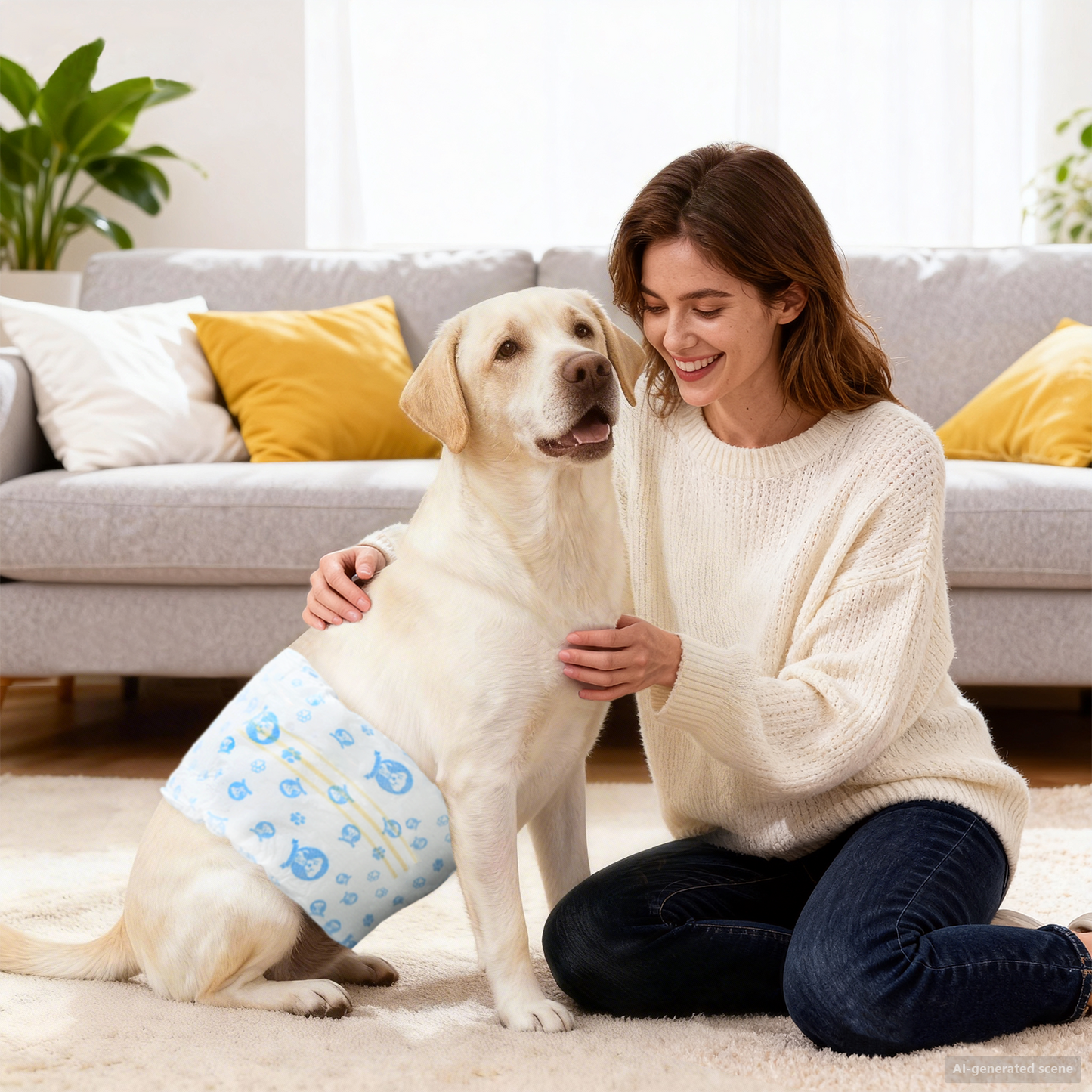Disposable Dog Diaper Male 30 pcs White L