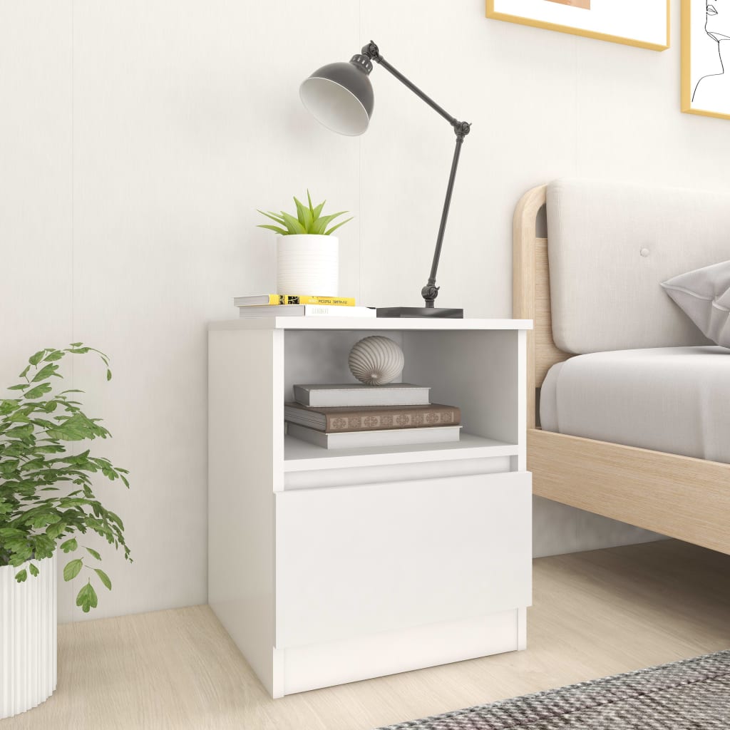 Bed Cabinet | White | Engineered wood | Medium | Bed Cabinet | Square