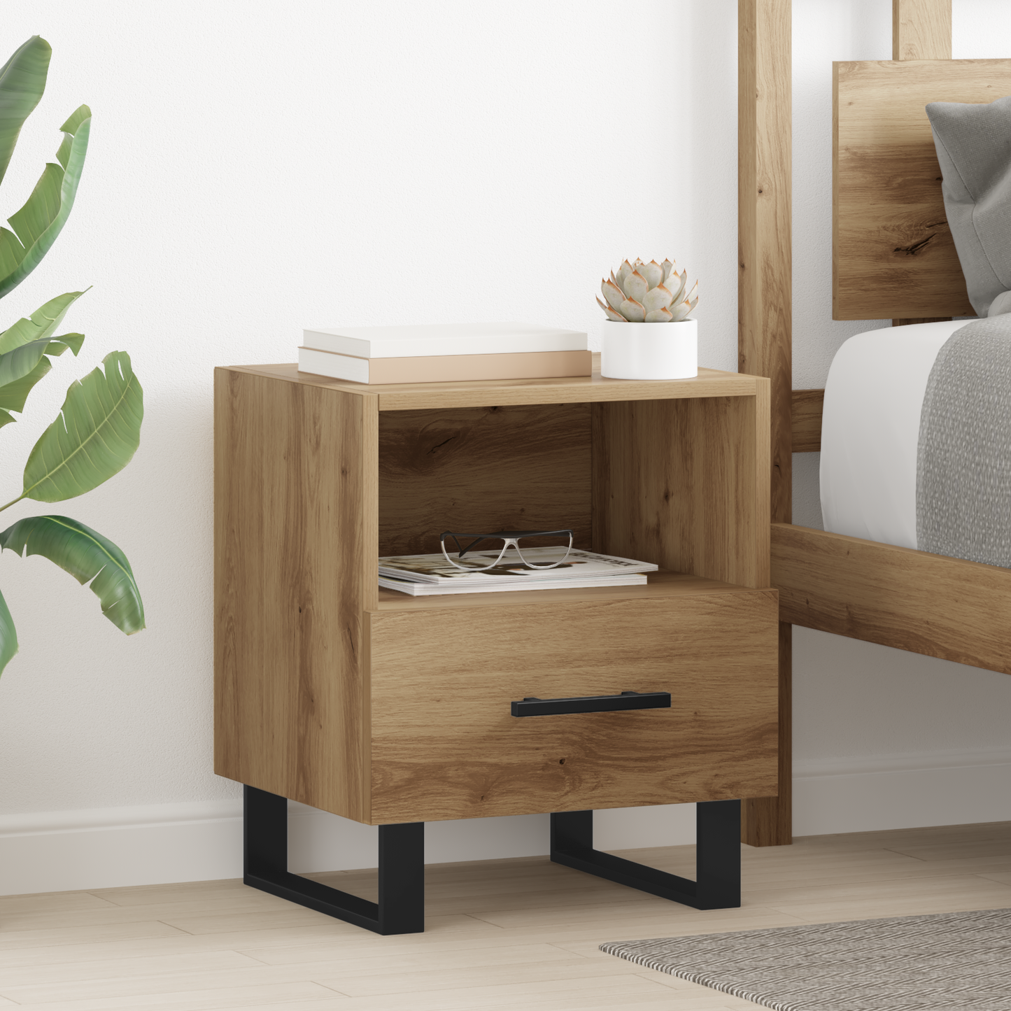 Bedside Cabinet Artisan Oak 40 x 35 x 47.5 cm Engineered Wood