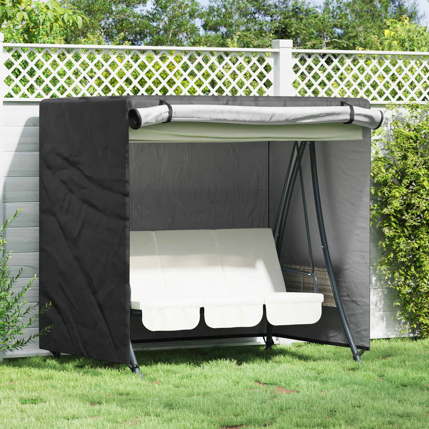 Outdoor Swing Cover Black 175 x 125 x 180 cm 420D Oxford fabric