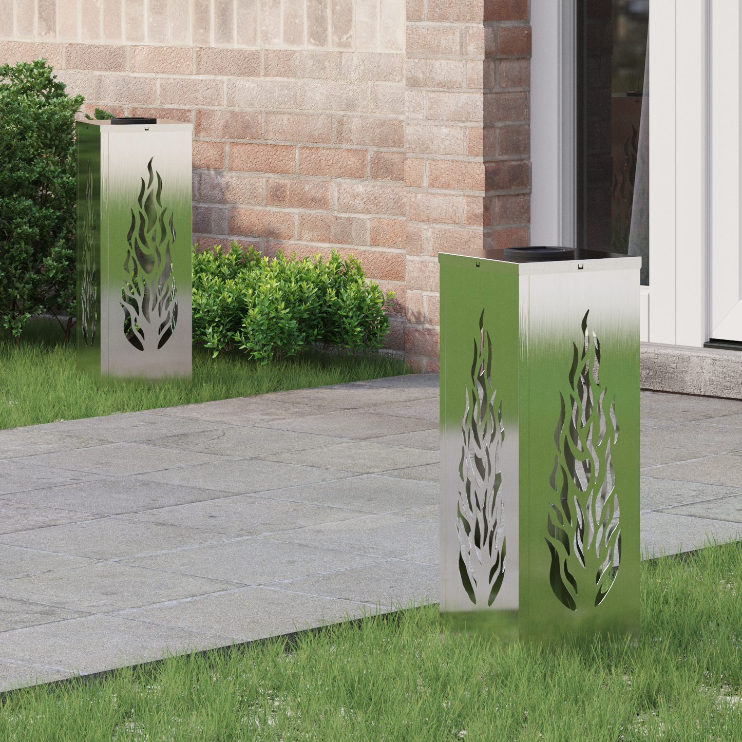 Solar LED Pathway Light 2 pcs Silver Stainless Steel