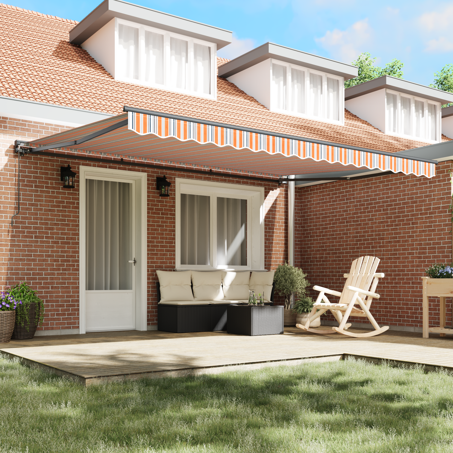 Awning Frame Blue and Orange 450 x 300 cm