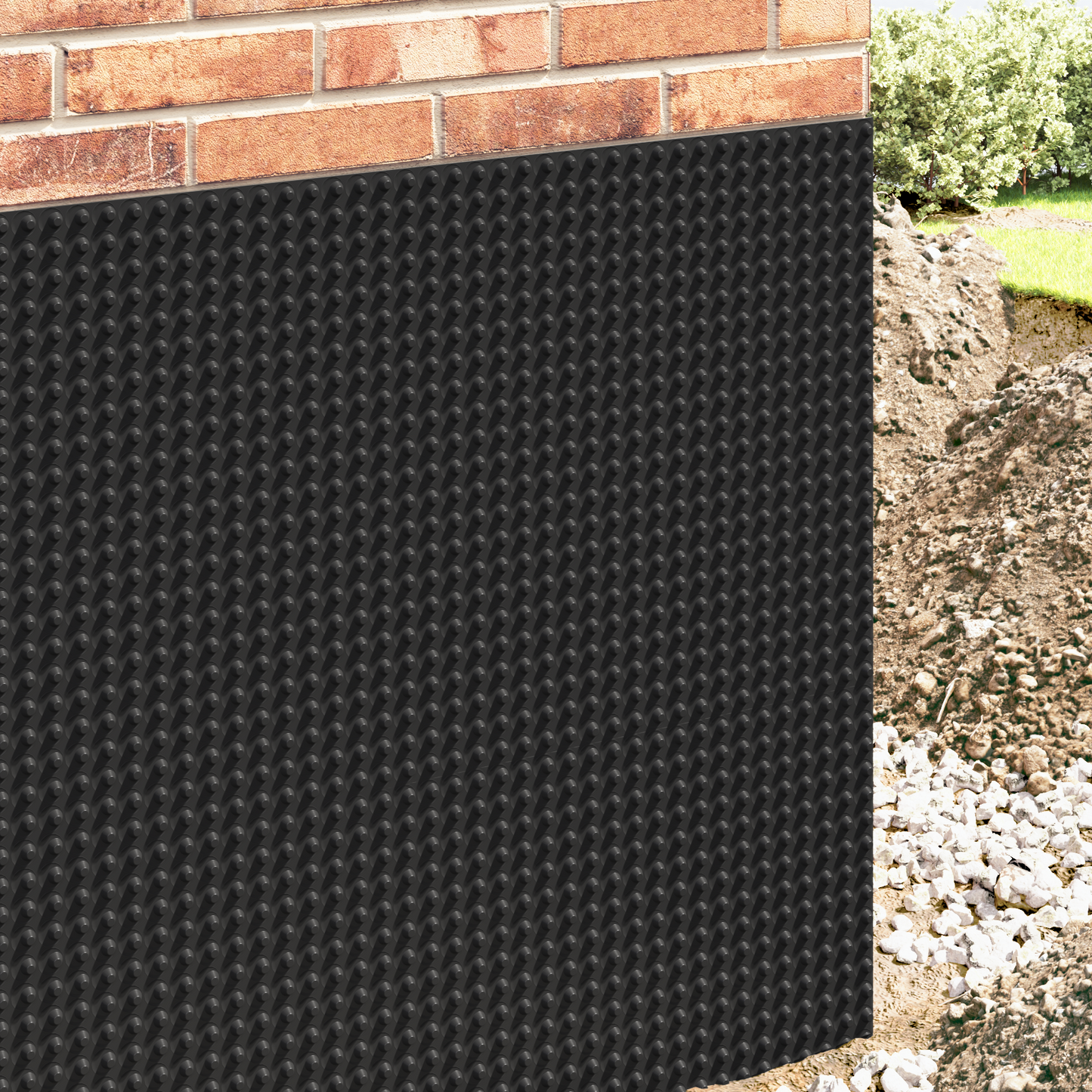 Dimpled Drainage Sheet Black 0.5 x 20 m HDPE