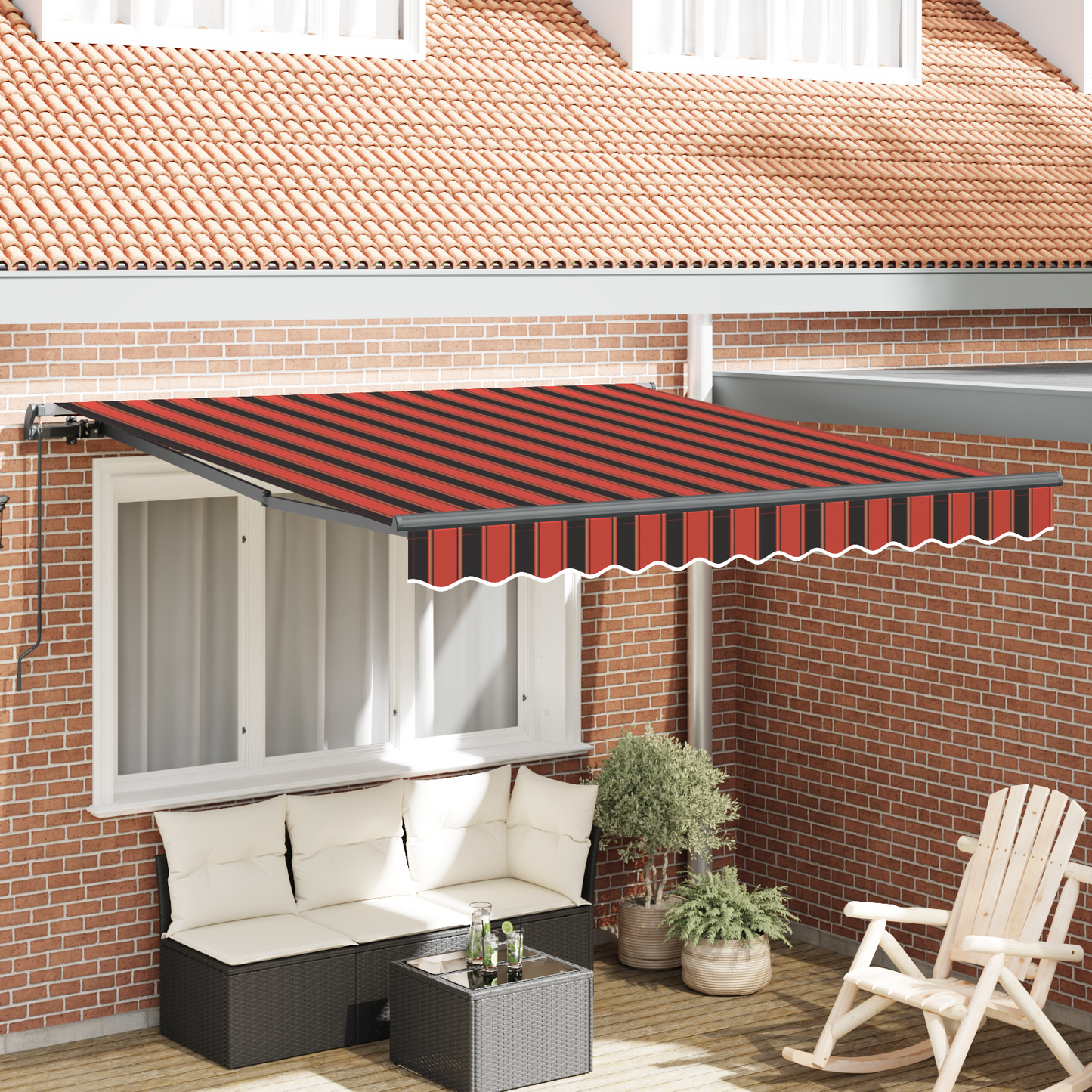 Retractable Awning Orange and brown 300 x 250 cm