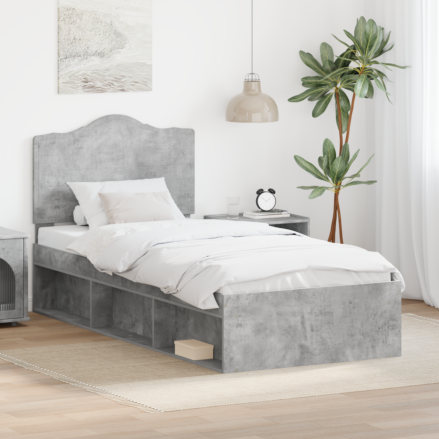 Bed Frame with Headboard Concerte 90 x 200 cm Solid Pine Wood