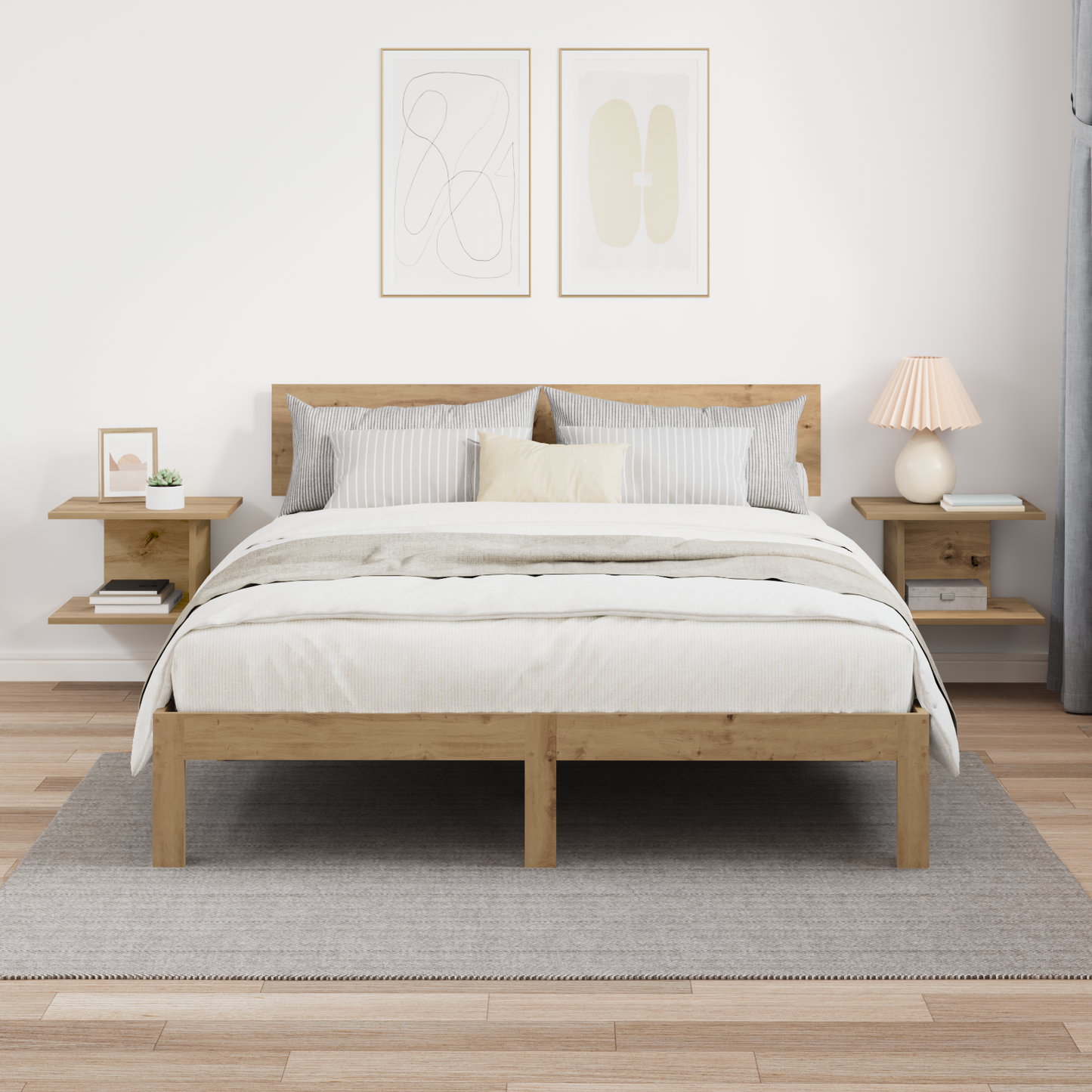 Bedside Table 2 pcs Artisan Oak 40 x 30 x 25 cm Engineered Wood
