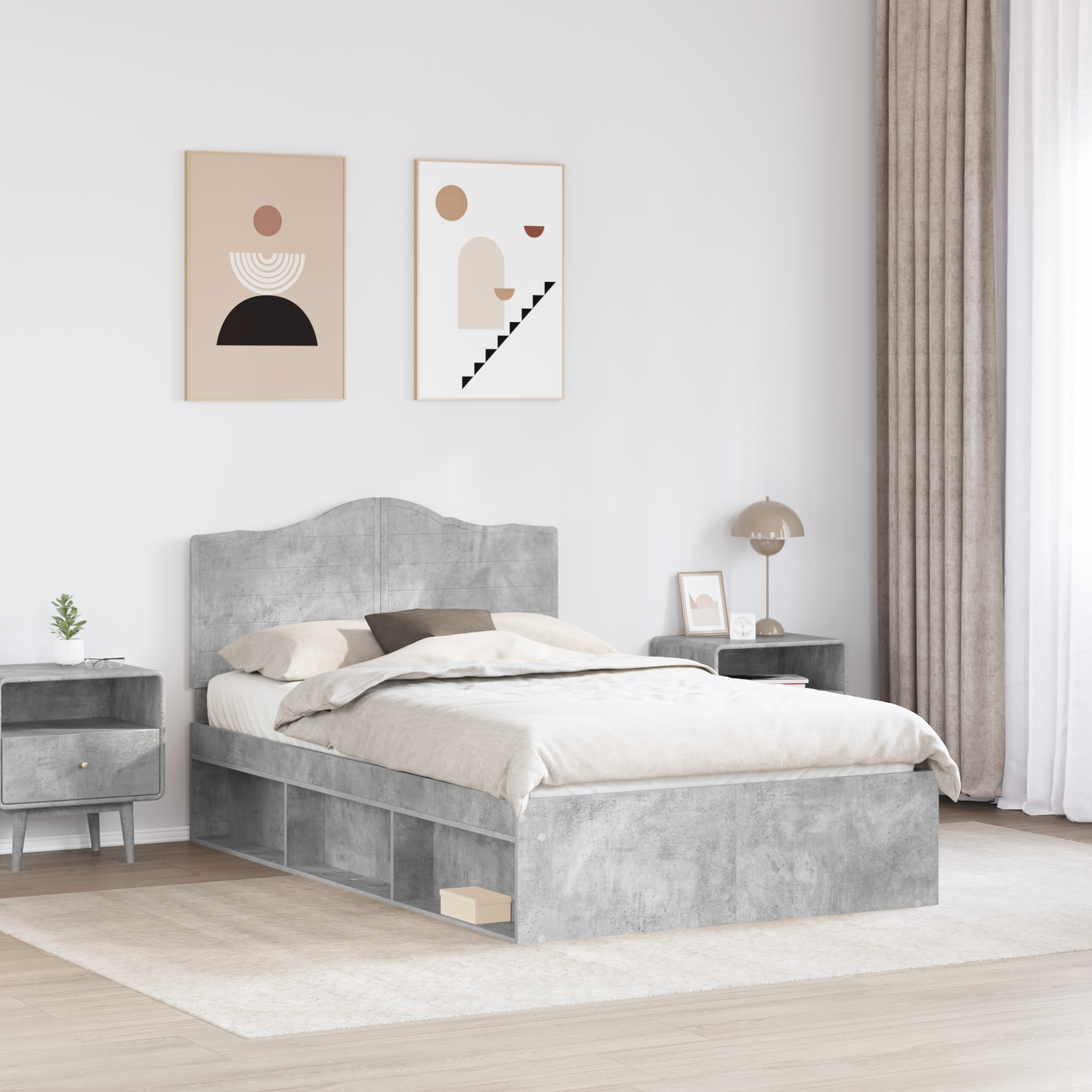 Bed Frame with Headboard Concerte 120 x 200 cm Solid Pine Wood