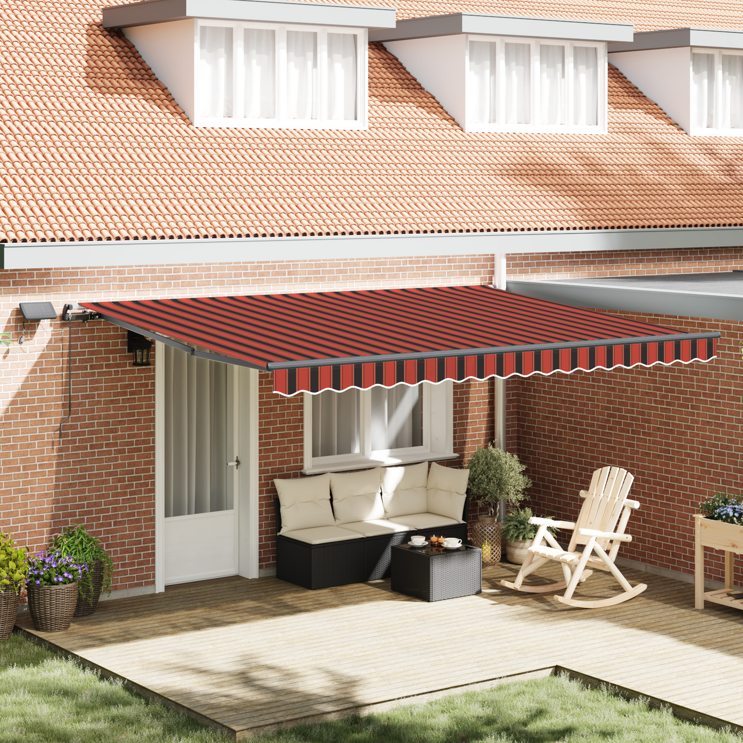 Retractable Awning Orange and brown 450 x 300 cm