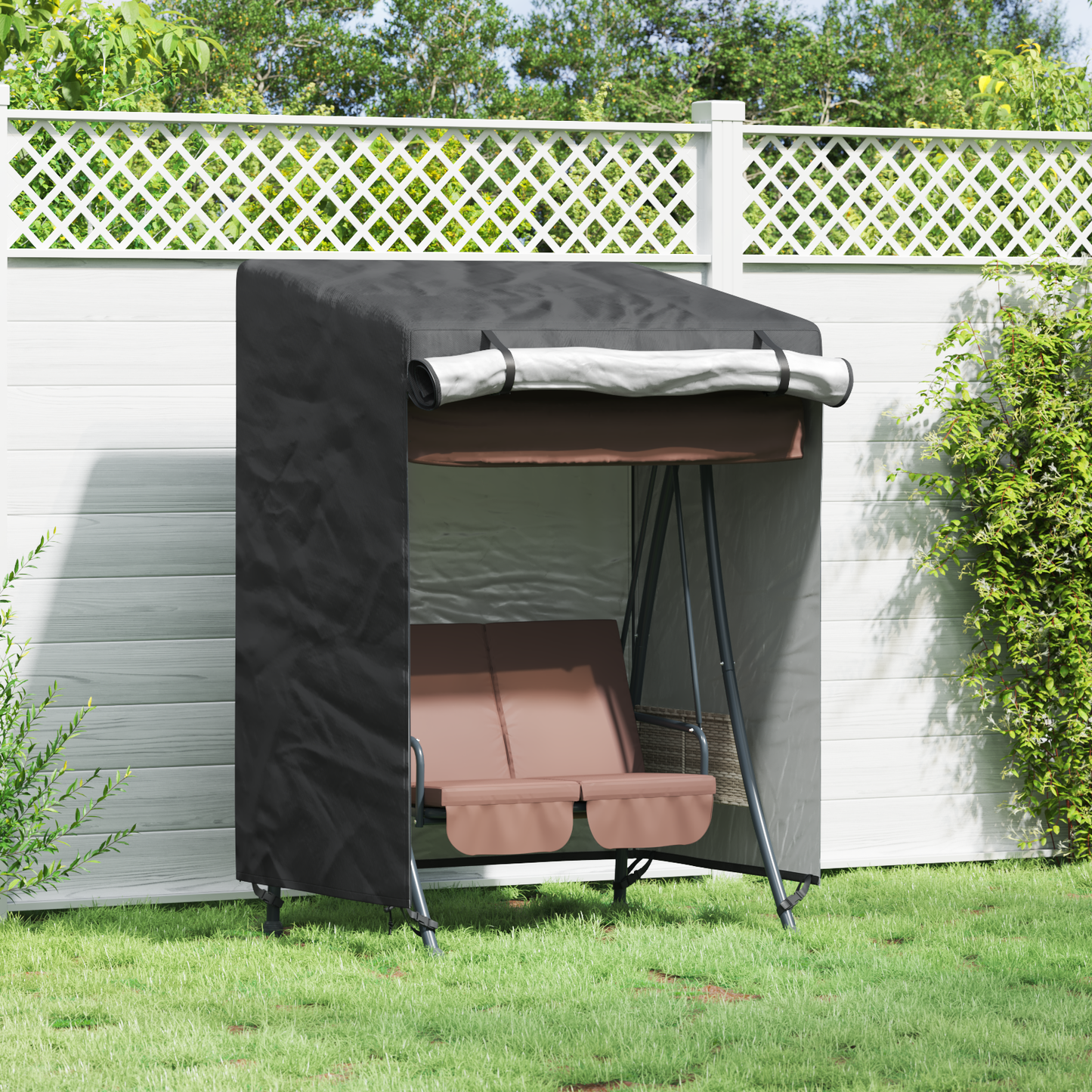 Outdoor Swing Cover Black 120 x 90 x 155 cm 600D Oxford Fbric