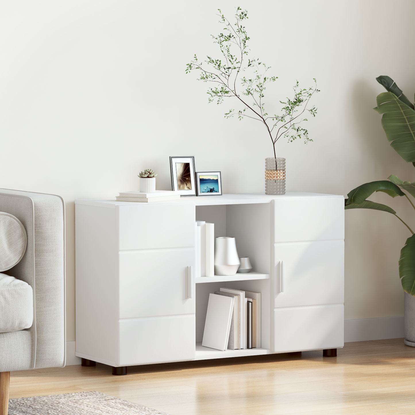 Sideboard FLORIN White 88.5 x 30.5 x 55.5 cm Engineered Wood