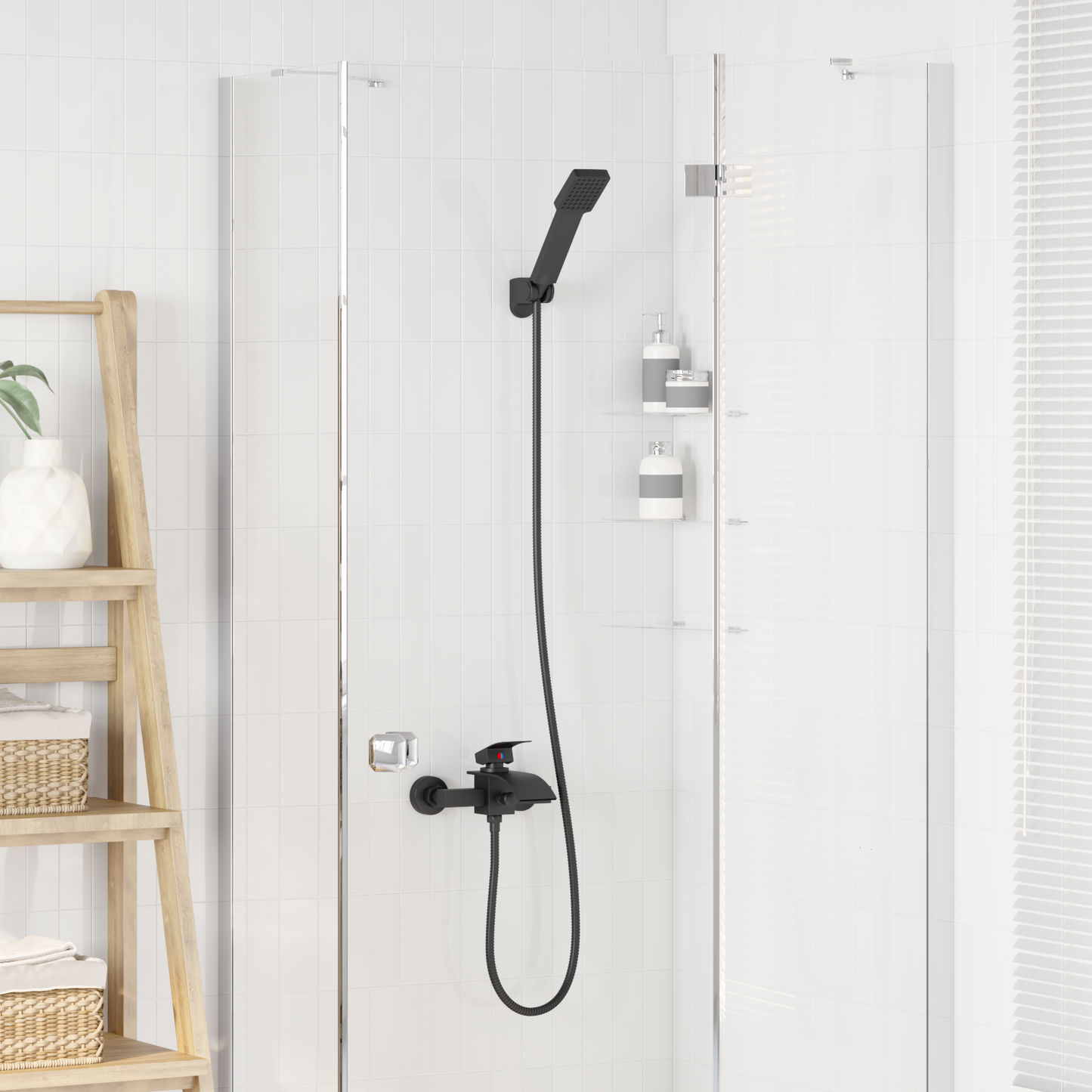 Shower Head Set Black G 1 / 2 inches