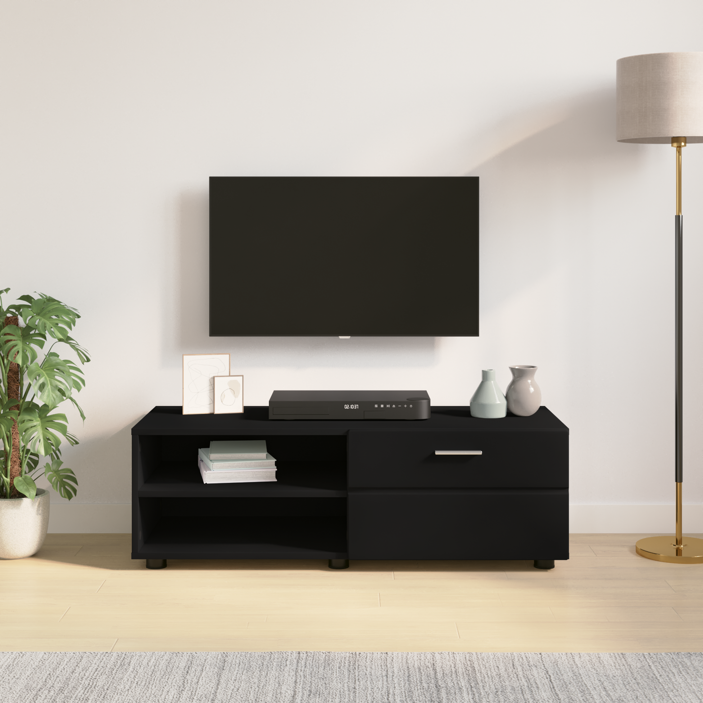 Wooden Cabinet Black 100.5 x 39 x 30 cm Engineered Wood