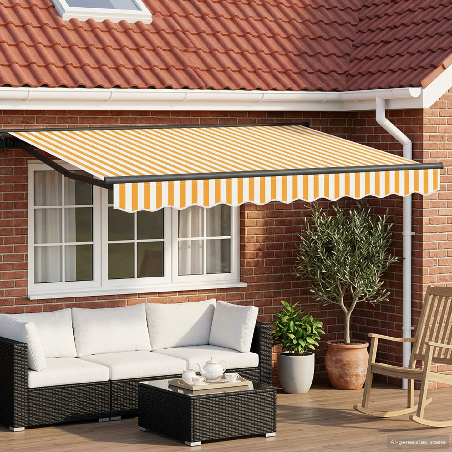 Manual Awning Frame with LEDs 3 x 2.5 m