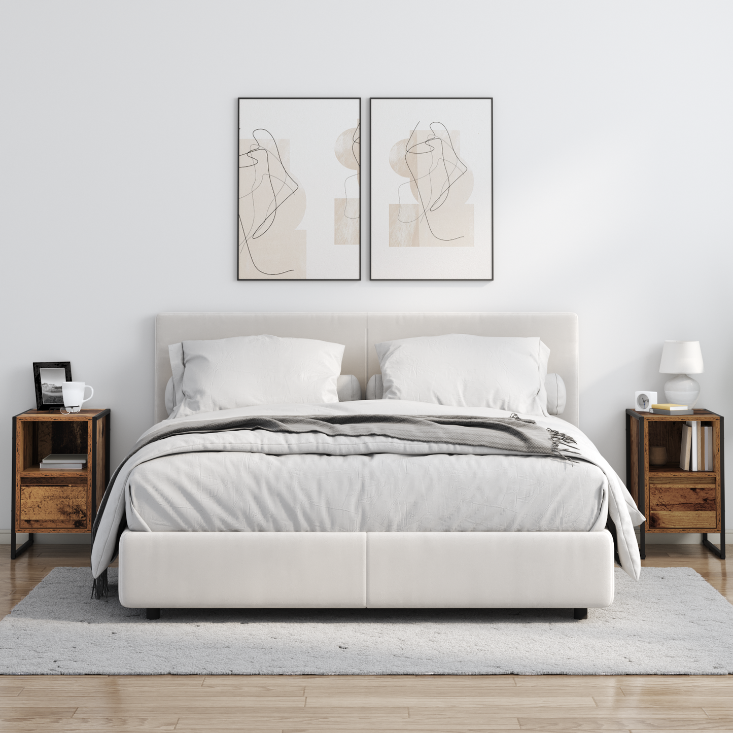 Bedside Table 2 pcs Old Wood 39.5 x 30 x 50 cm Engineered Wood