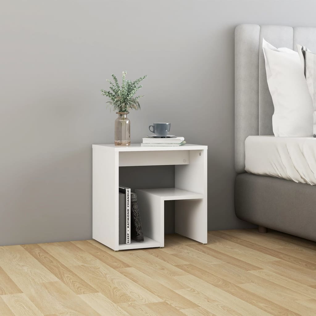 Bed Cabinet | White | Engineered wood | Small | Storage | Bedside Table