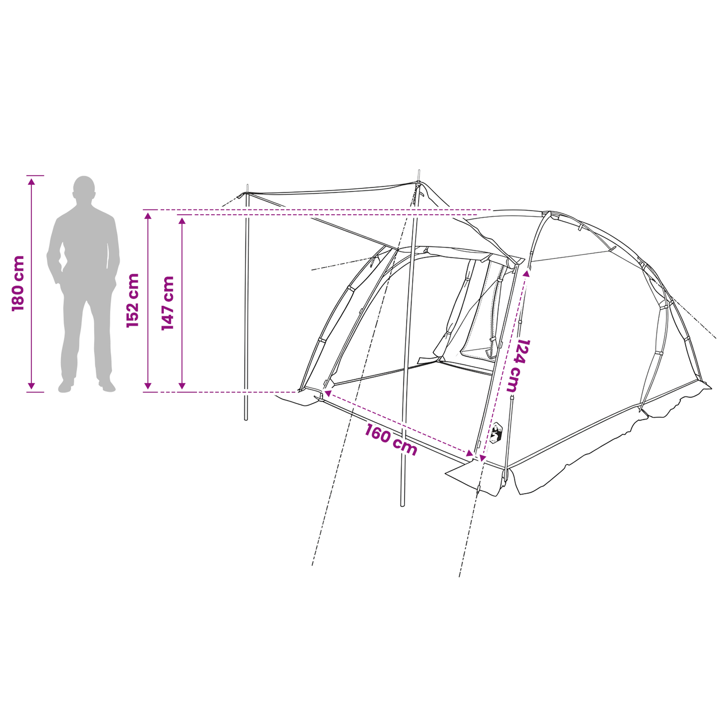 Tunnel Tent Blue 361 x 235 x 147 cm