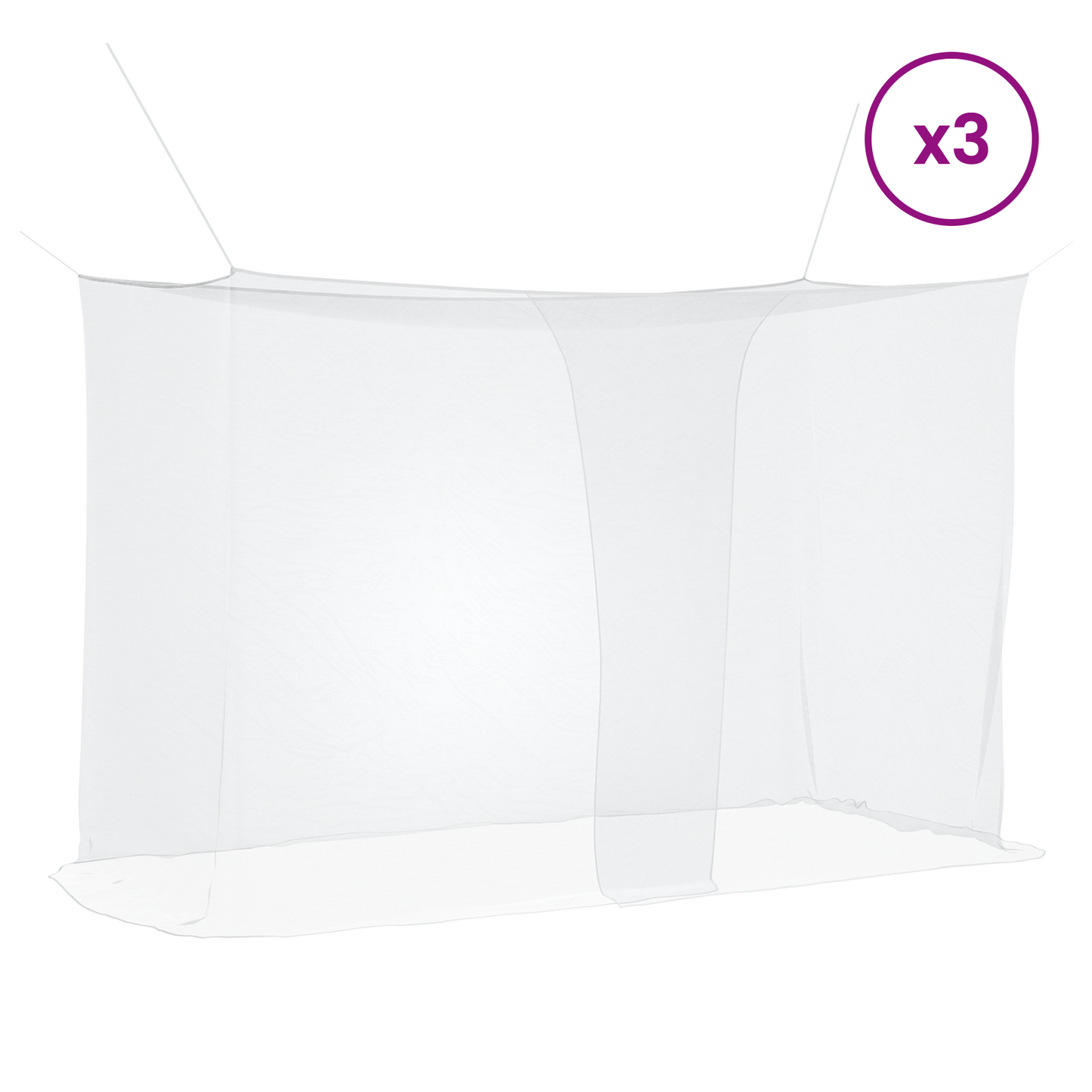 Mosquito Net for Bed 156 Mesh 3 pcs White Polyester