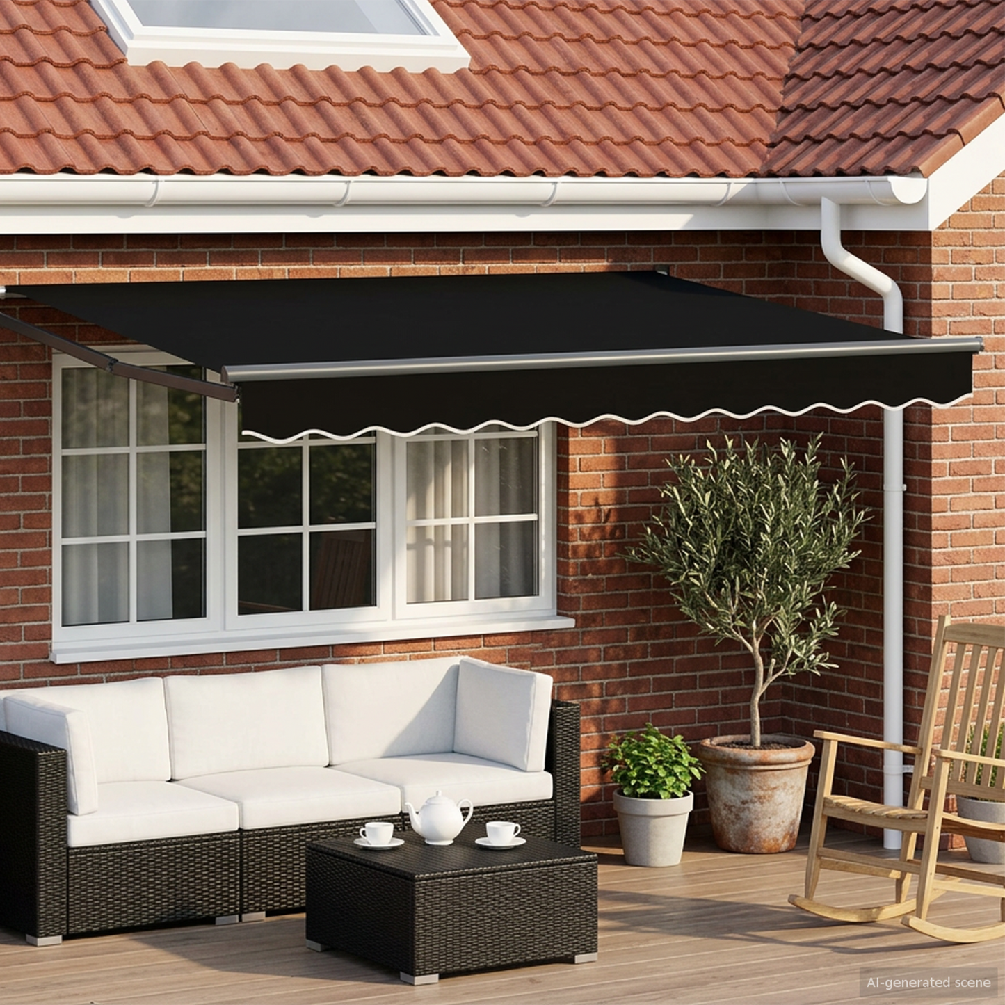 Manual Retractable Awning with LEDs 3 x 2.5 m