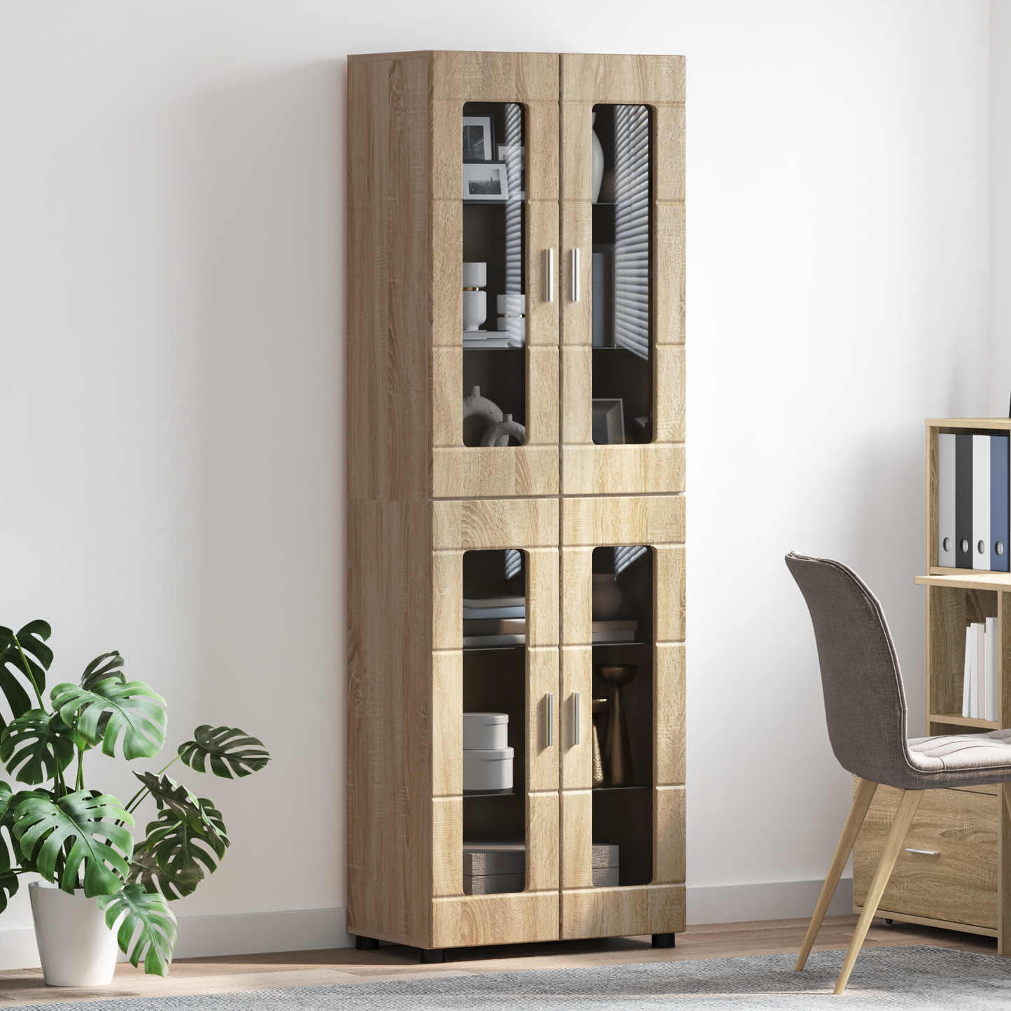 Highboard FLORIN Sonoma Oak 60 x 35 x 182 cm Engineered Wood