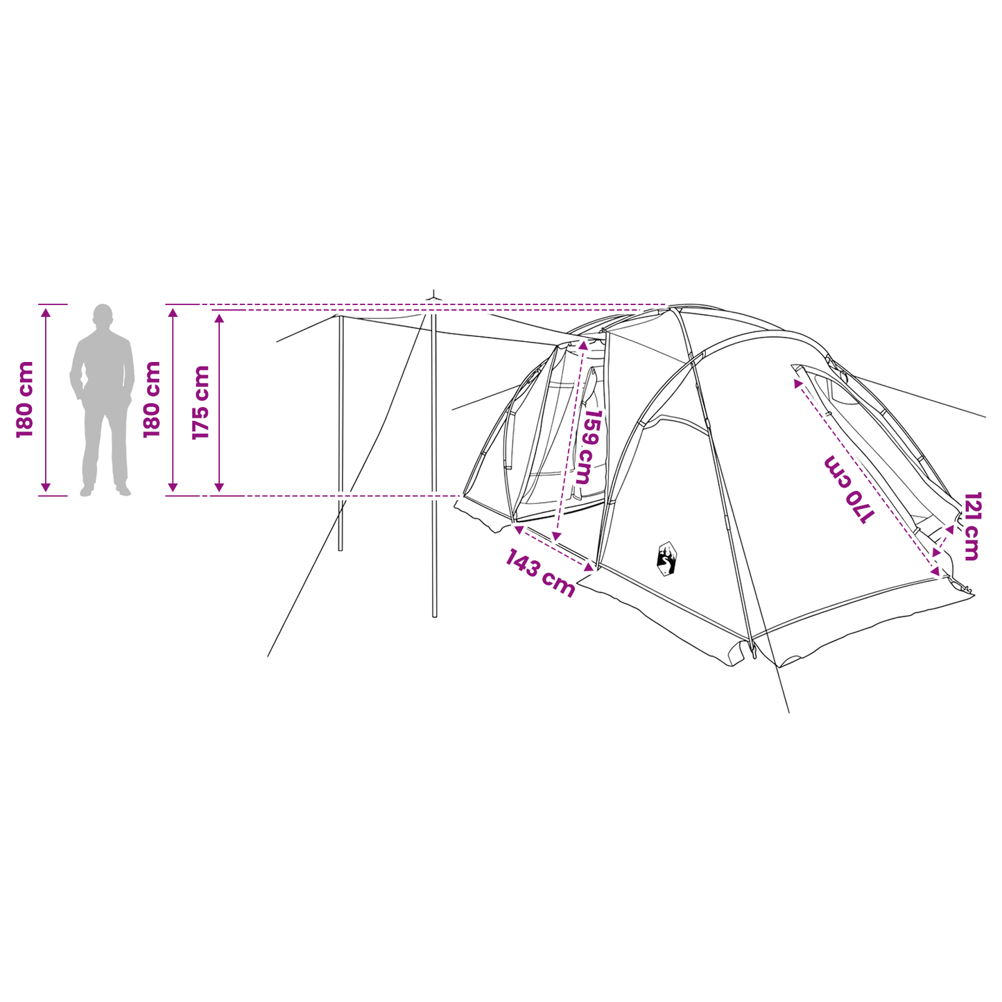Tunnel Tent Blue 520 x 260 x 175 cm