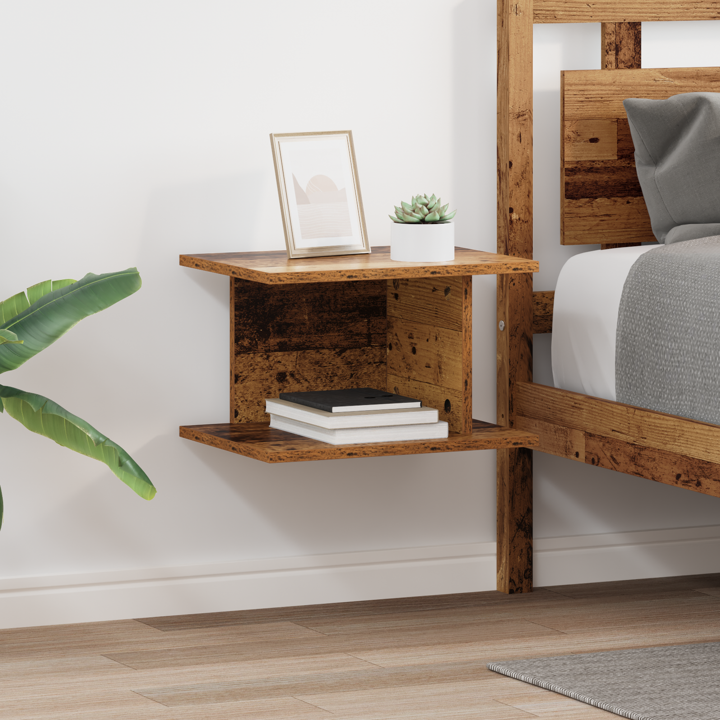 Bedside Table 2 pcs Old Wood 40 x 30 x 25 cm Engineered Wood