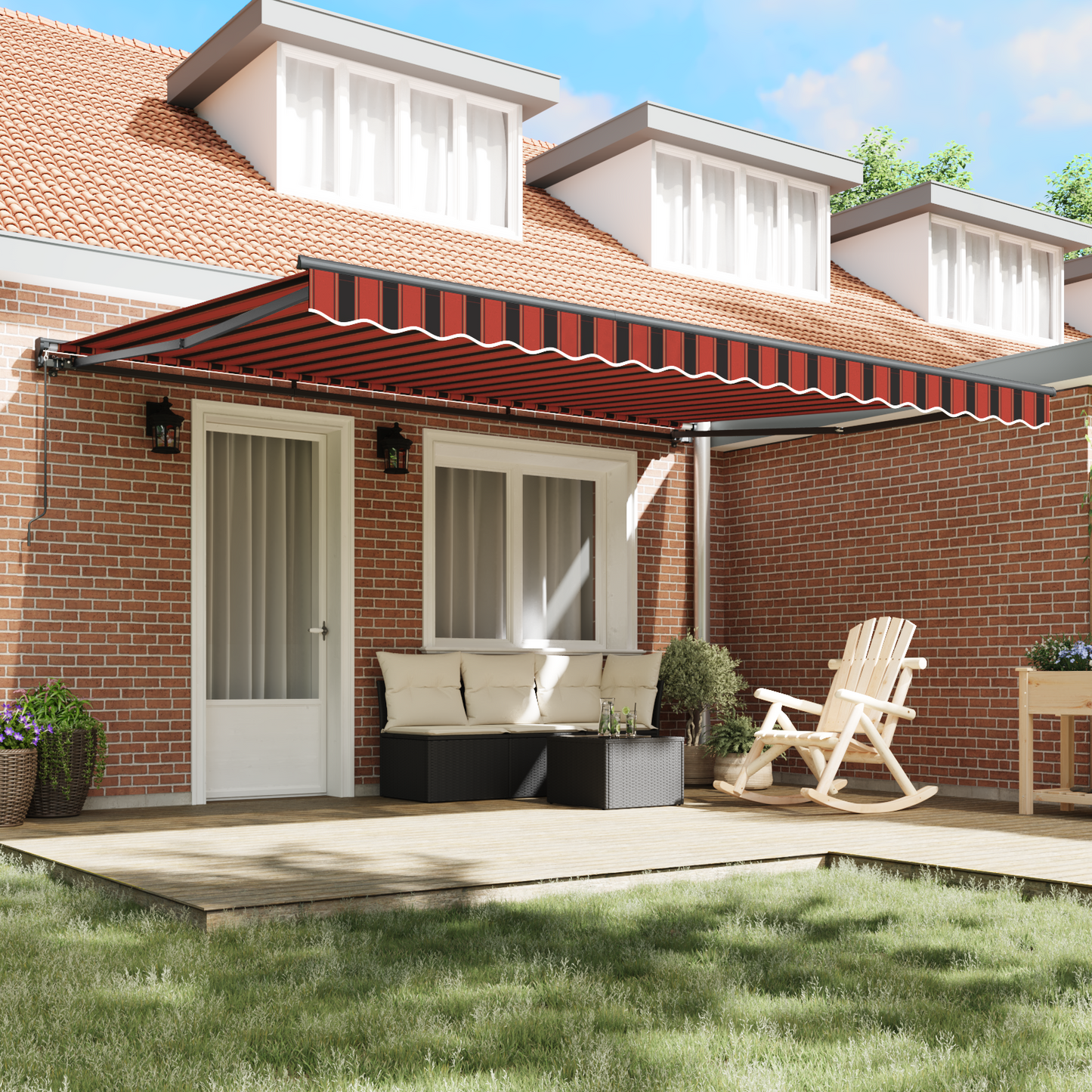 Awning Frame Orange and Black 450 x 300 cm