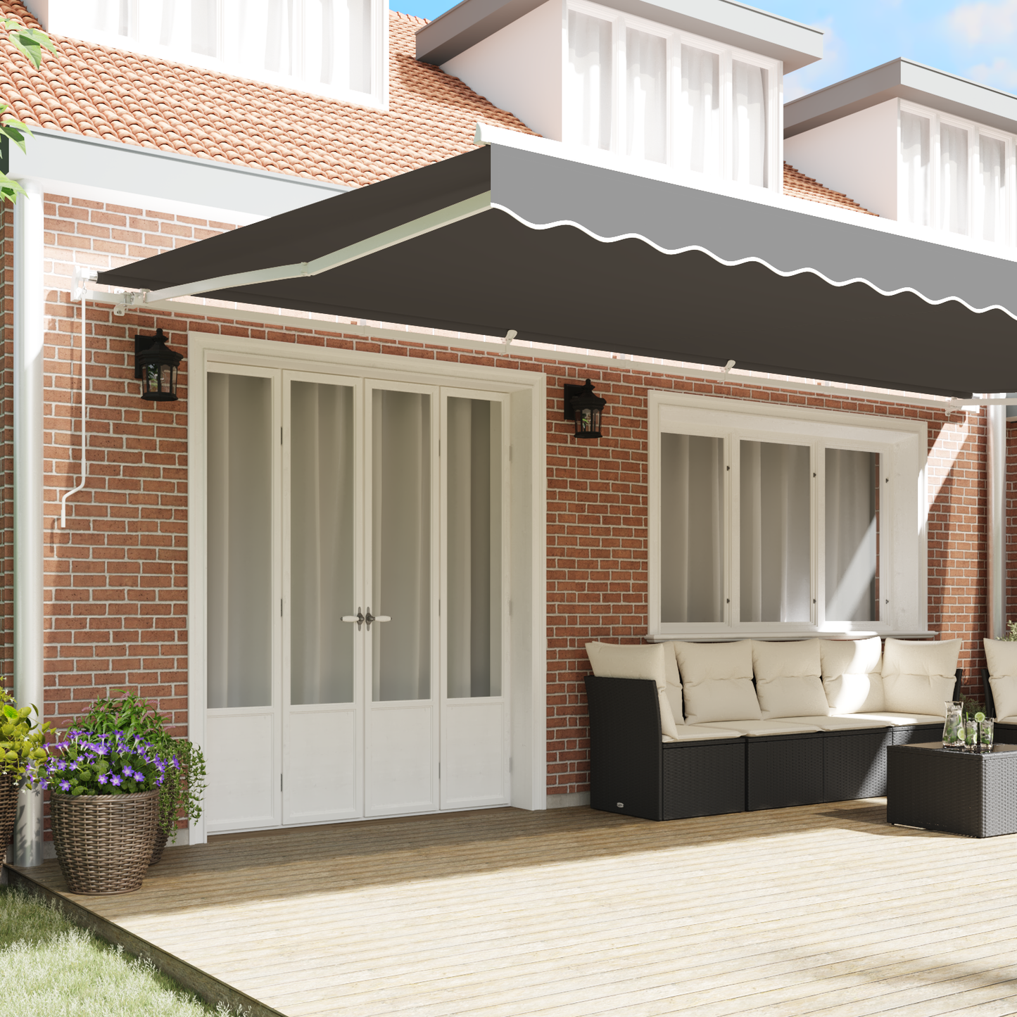 Awning Frame Manual White 600 x 300 cm Aluminium