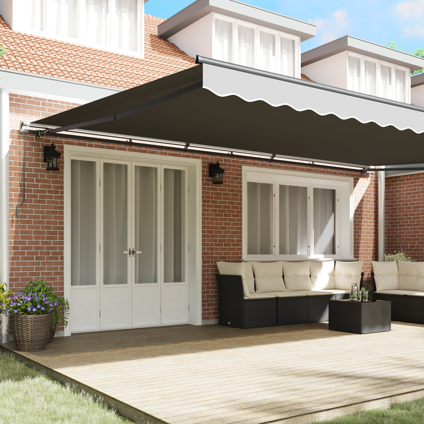 Awning Frame Manual Anthracite 600 x 350 cm Aluminium