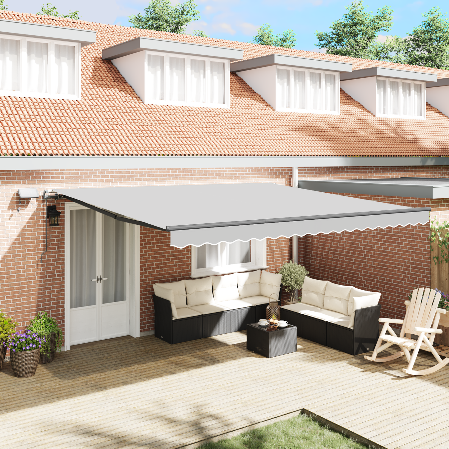 Awning Frame Manual Anthracite 450 x 350 cm Aluminium