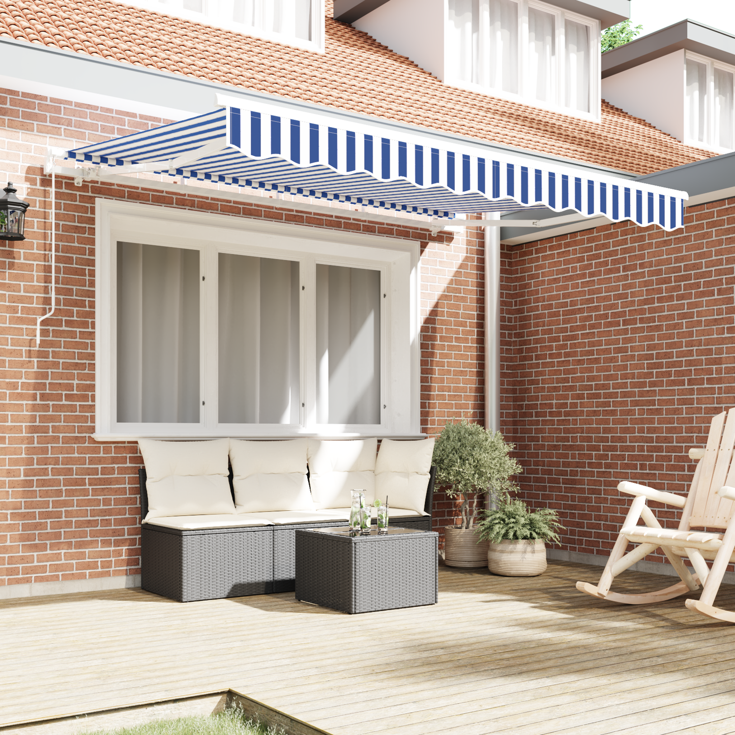 Retractable Awning Blue 250 x 200 cm Fabric