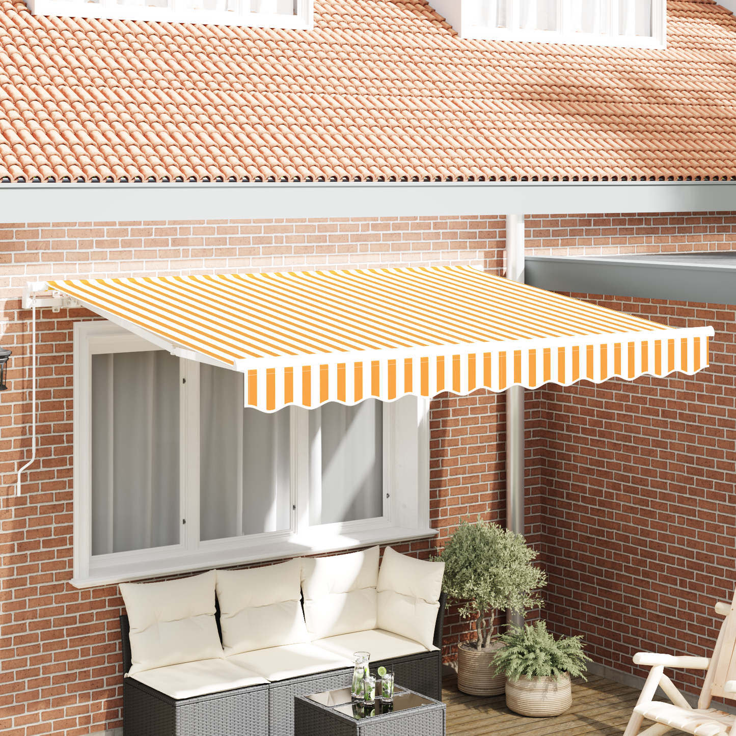Retractable Awning Yellow 250 x 200 cm Fabric