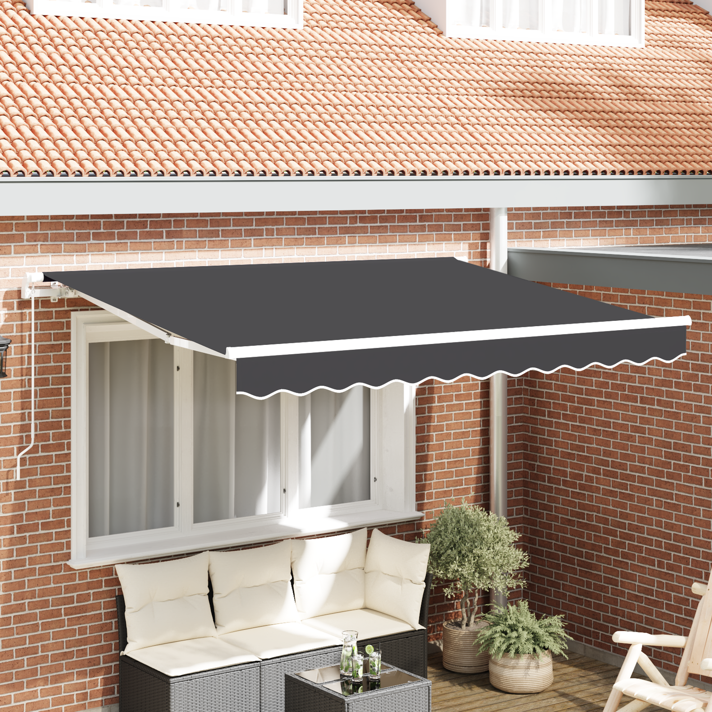 Retractable Awning Anthracite 250 x 200 cm Fabric
