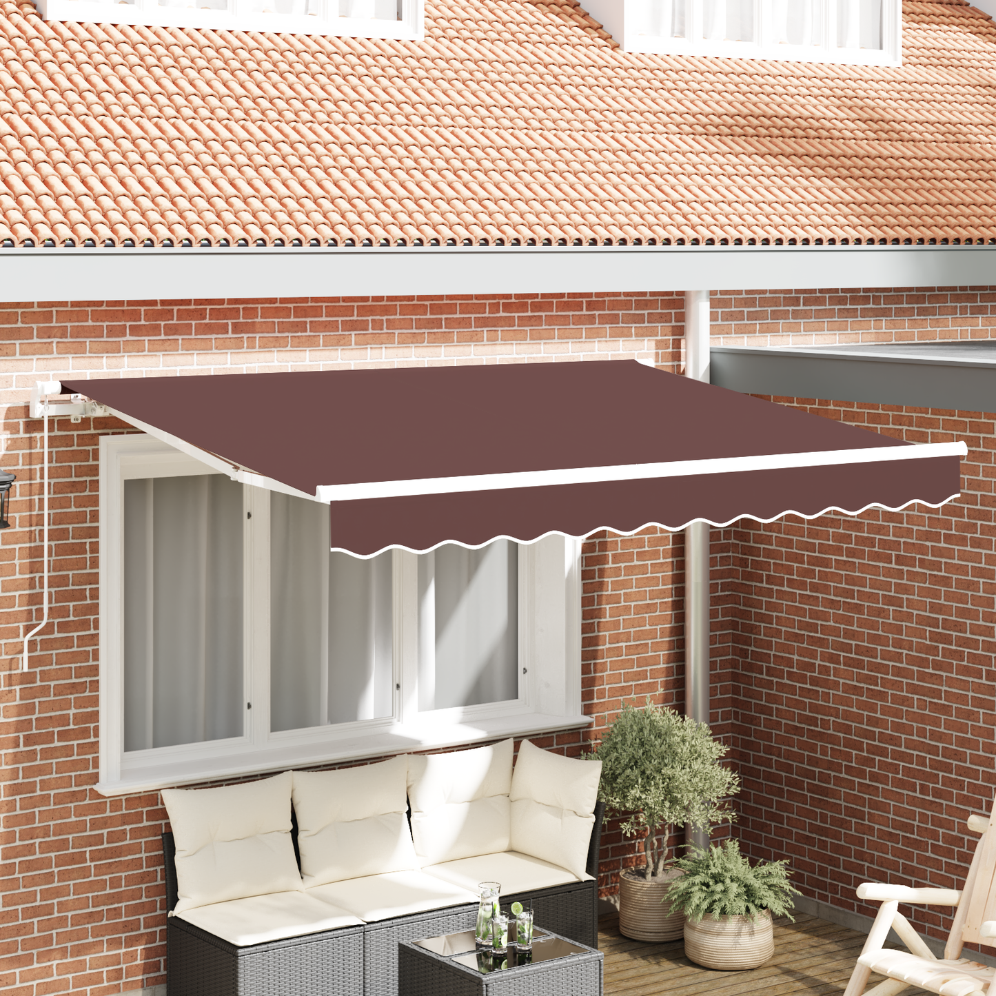 Retractable Awning Brown 250 x 200 cm Fabric